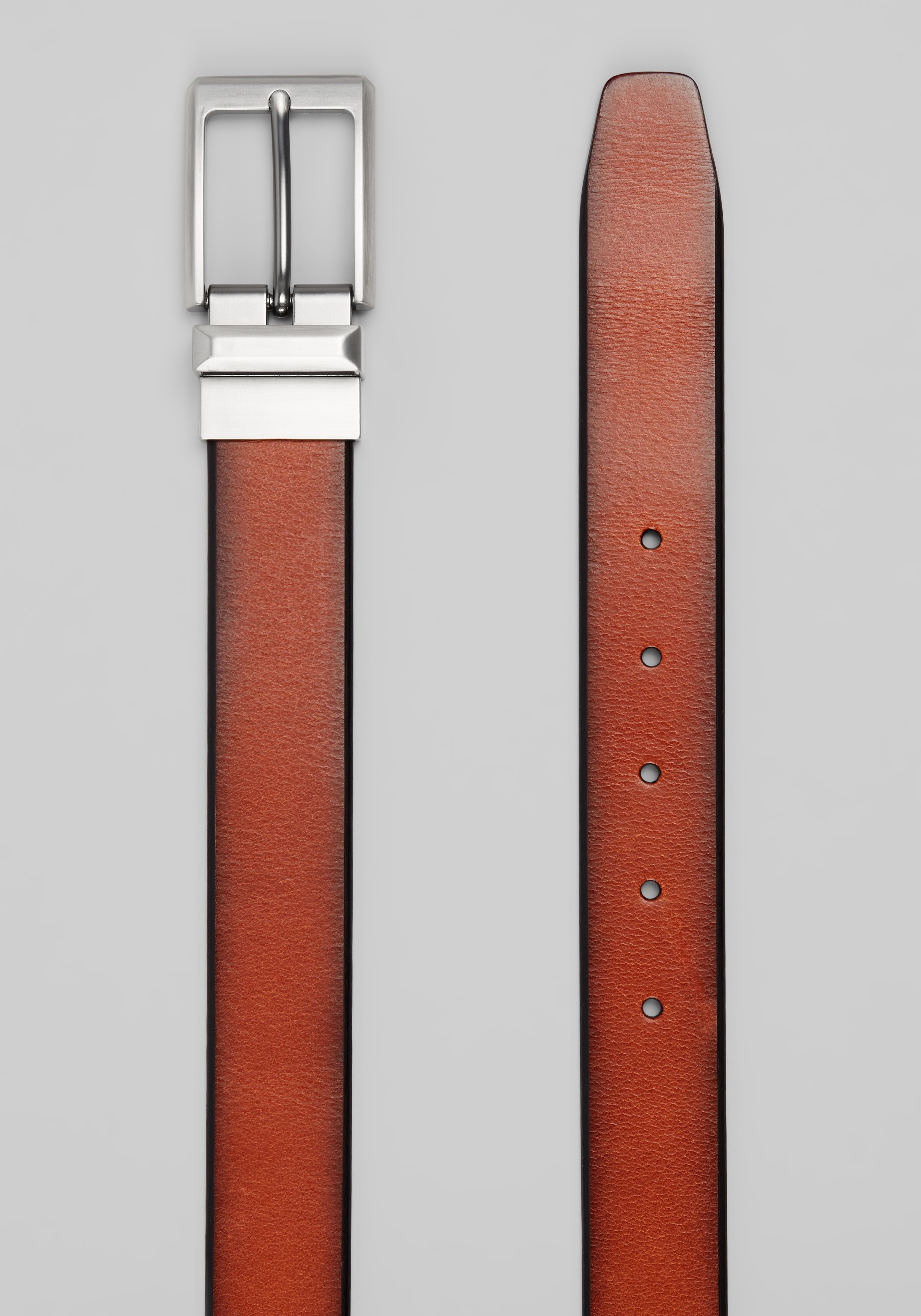 Jos. A. Bank Burnished Cut Edge Reversible Leather Belt