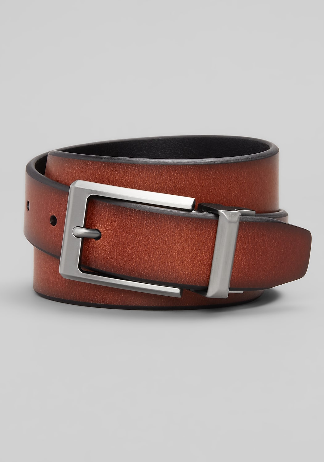Jos. A. Bank Burnished Cut Edge Reversible Leather Belt