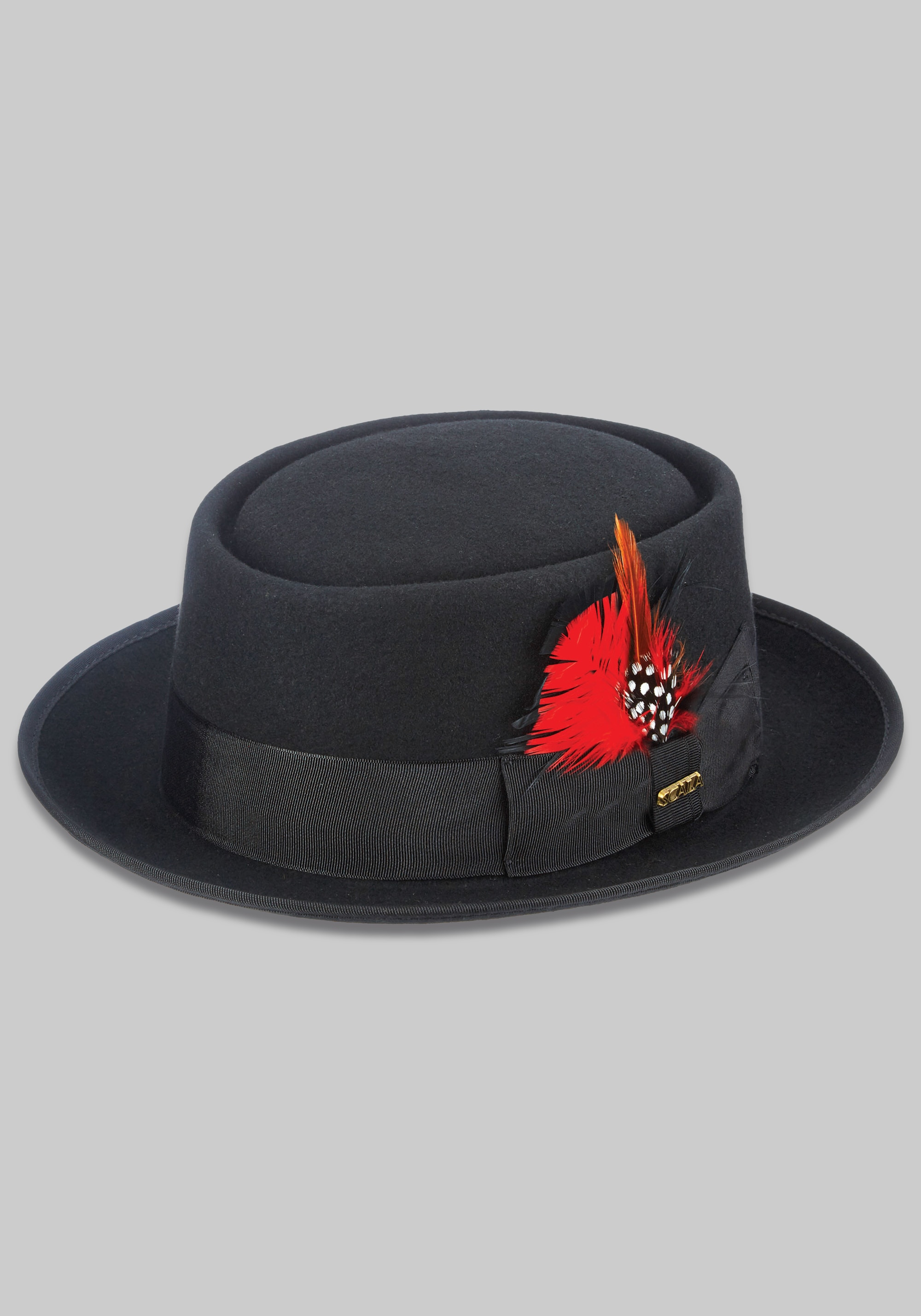 Men's Accessories, Scala Encore Structured Wool Blend Pork Pie Hat - Jos A Bank