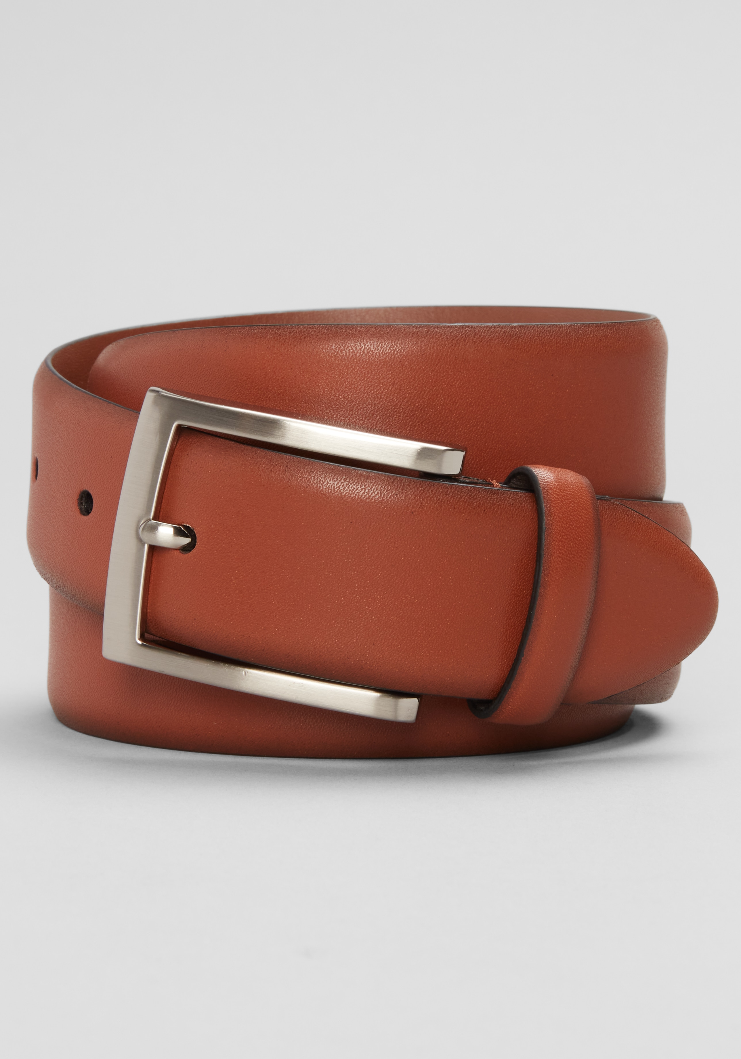 Men's Accessories, 1905 Collection Feather Edge Stitched Leather Belt - Big & Tall - Jos A Bank