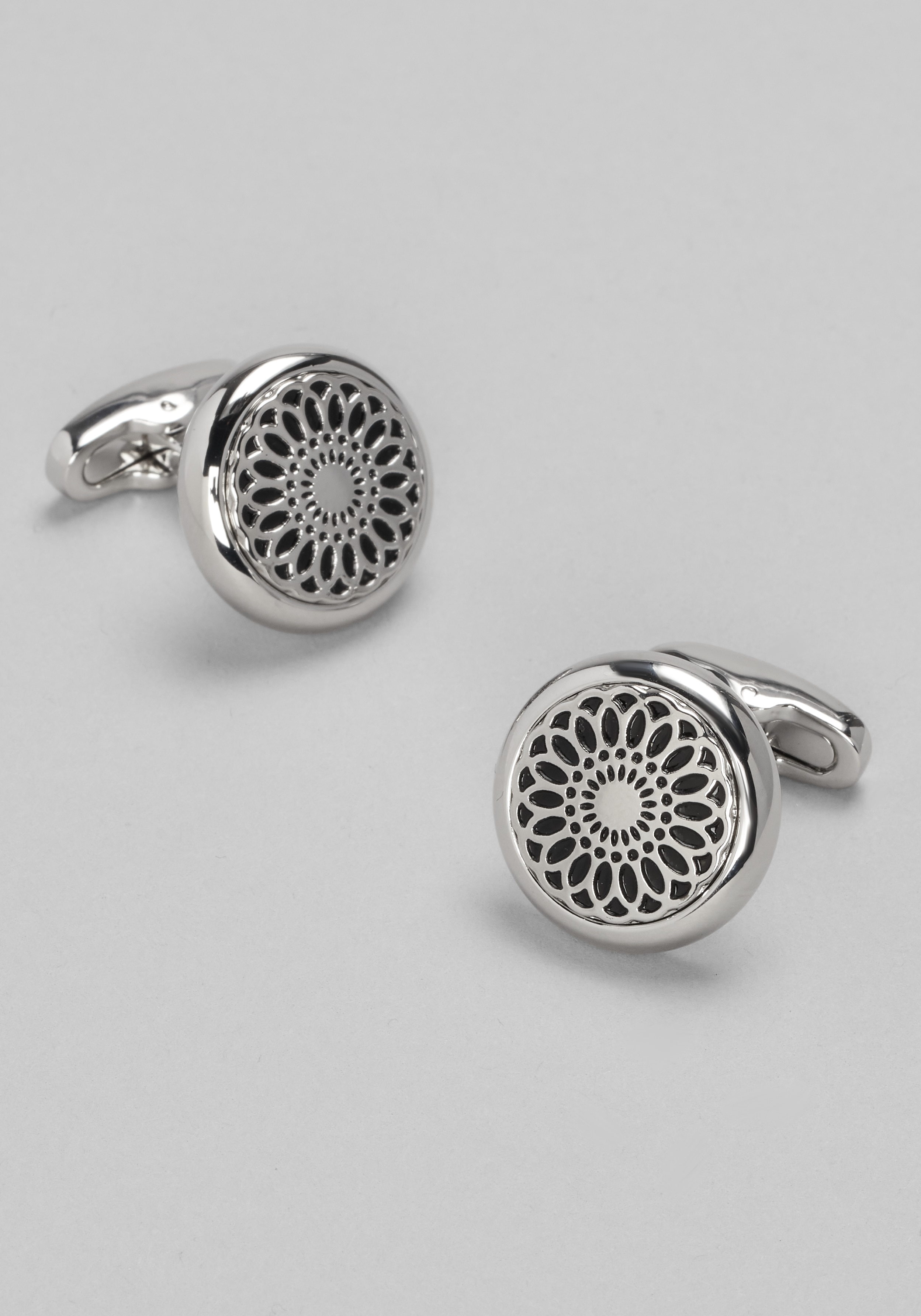 Men's Accessories, Joseph A. Bank Round Flower Medallion Cufflinks - Jos A Bank