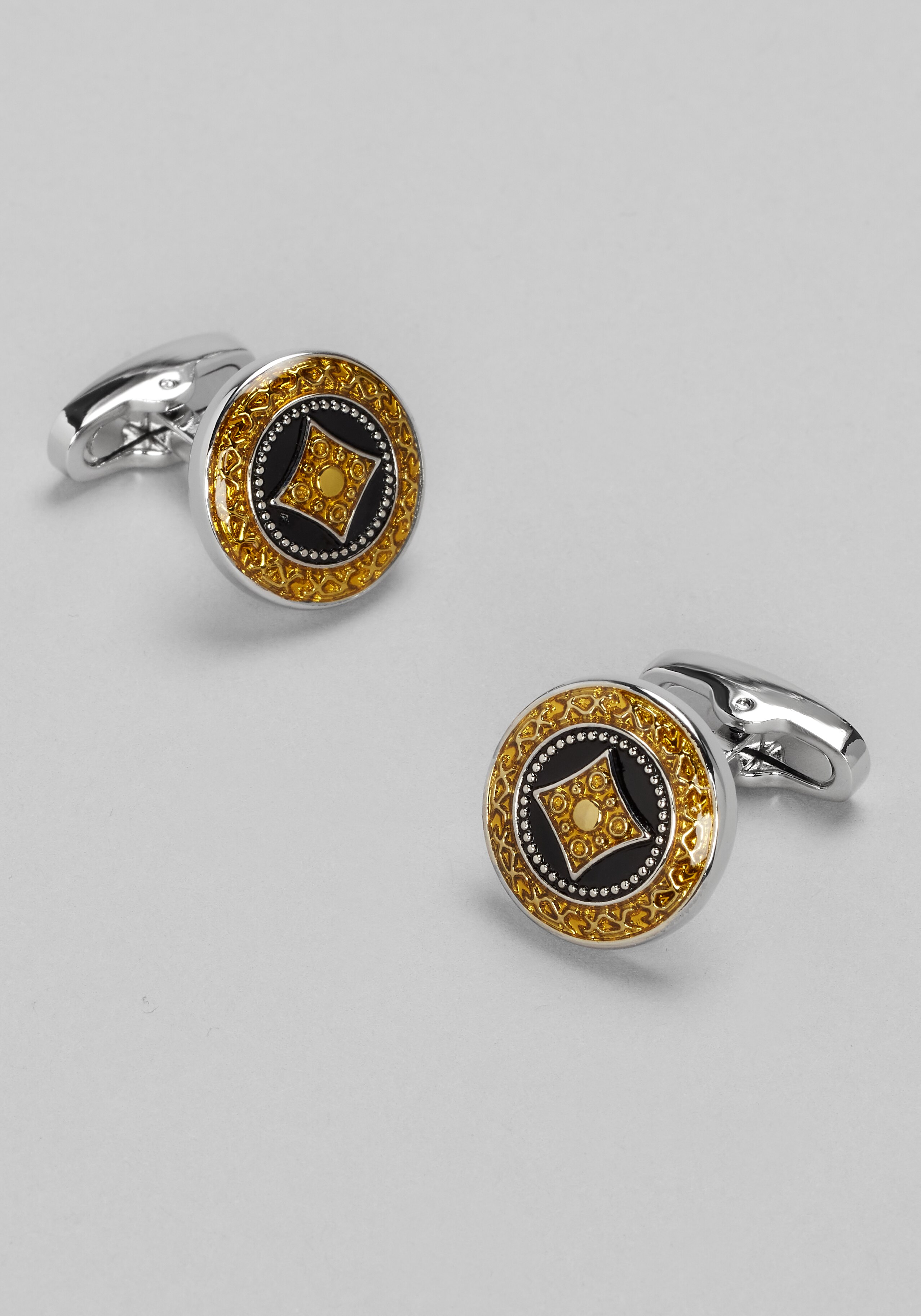Men's Accessories, Joseph A. Bank Two-Tone Medallion Cufflinks - Jos A Bank
