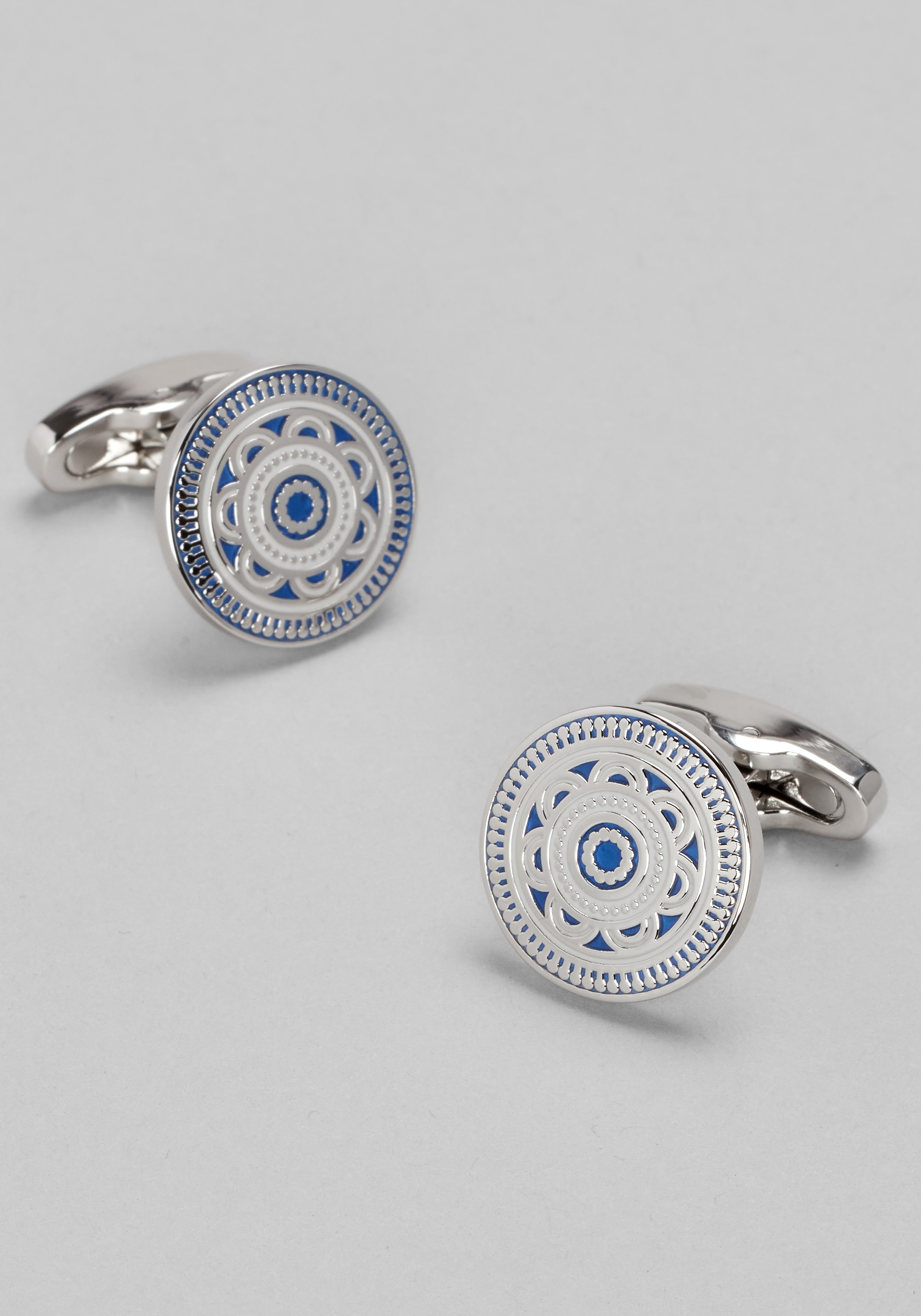 Men's Accessories, Jos. A. Bank Round Geo Flower Cufflinks - Jos A Bank