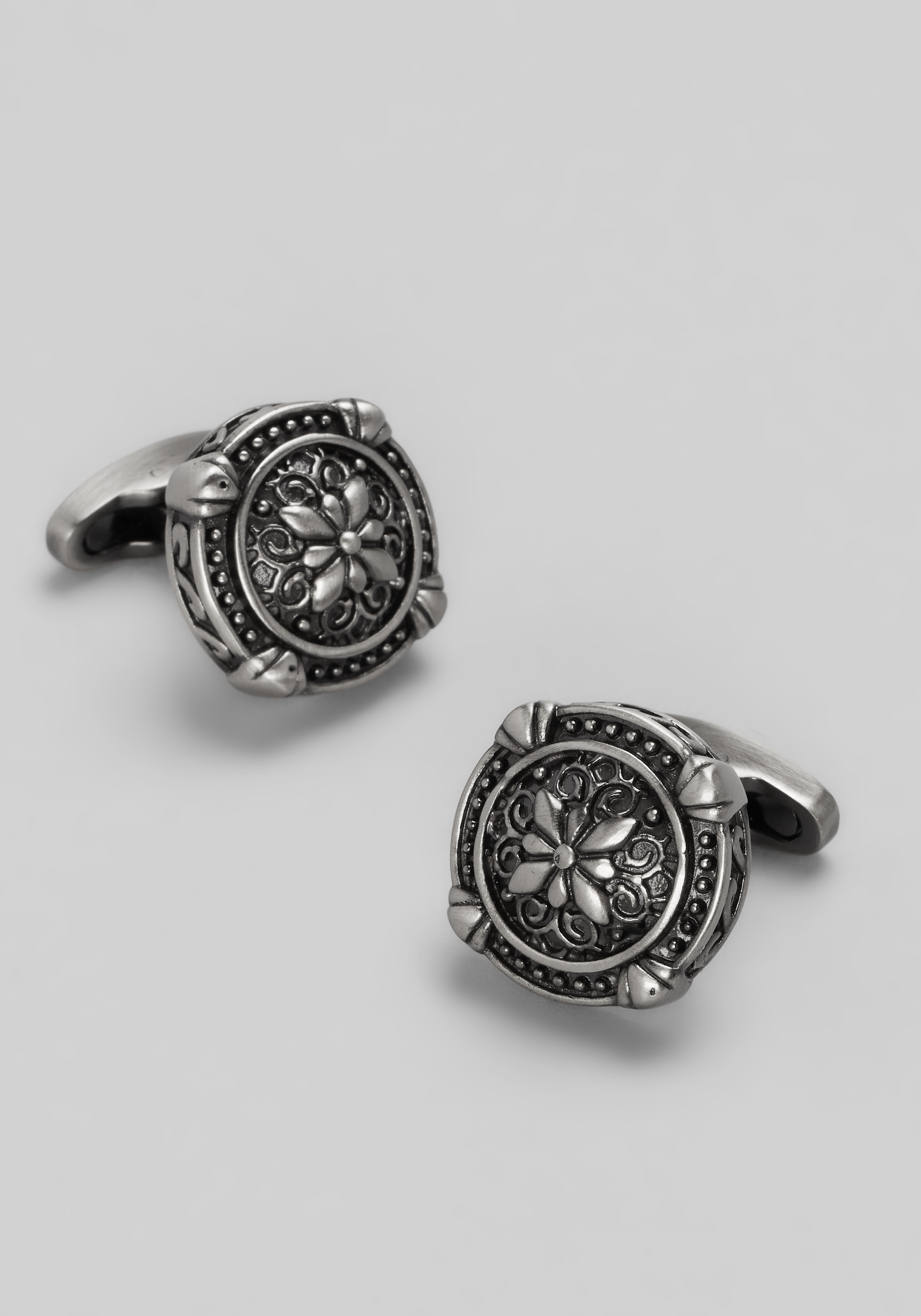 Men's Accessories, Jos. A. Bank Round Antique Floral Cufflinks - Jos A Bank