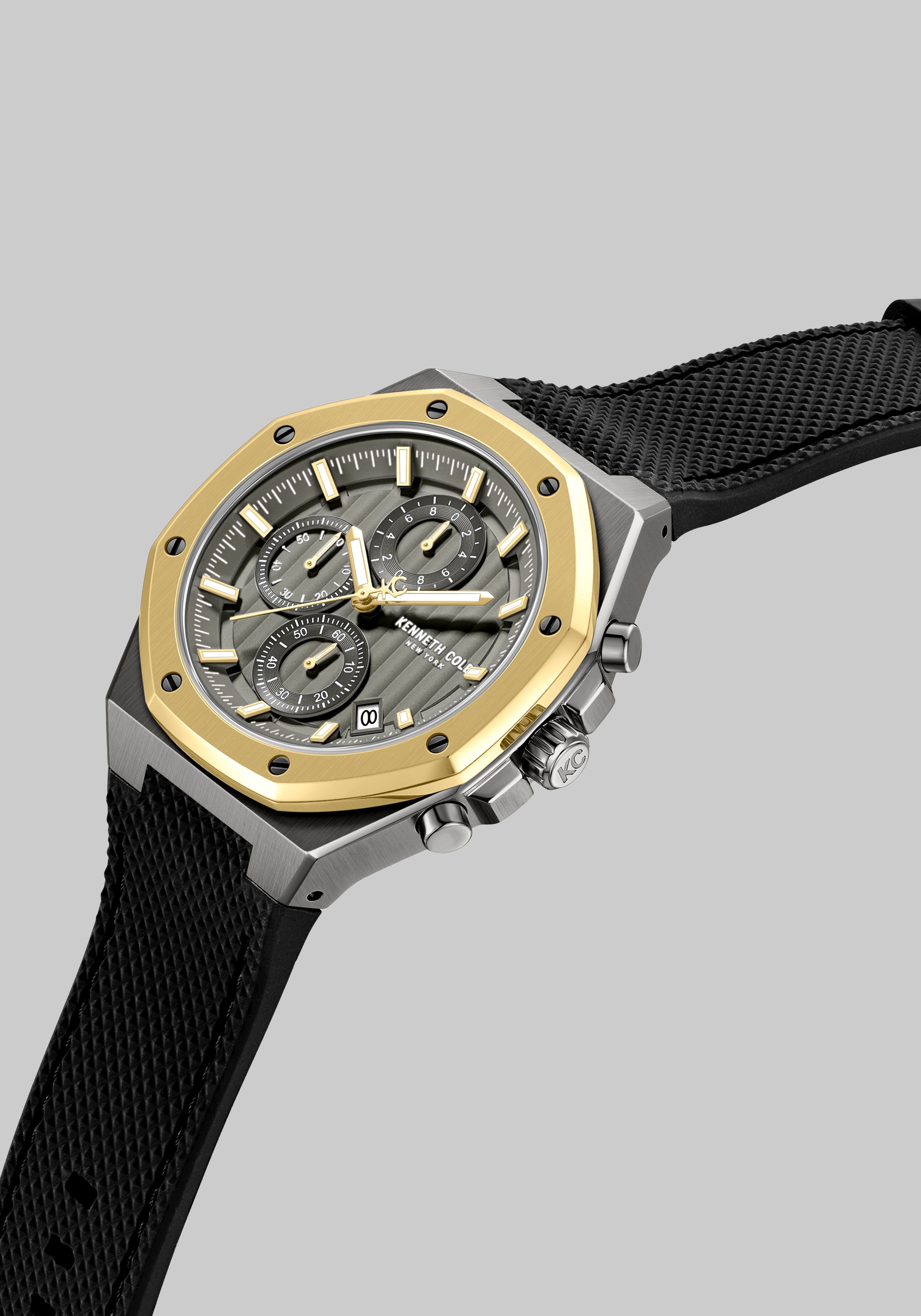 Kenneth Cole New York Chronograph Silicone Strap Watch