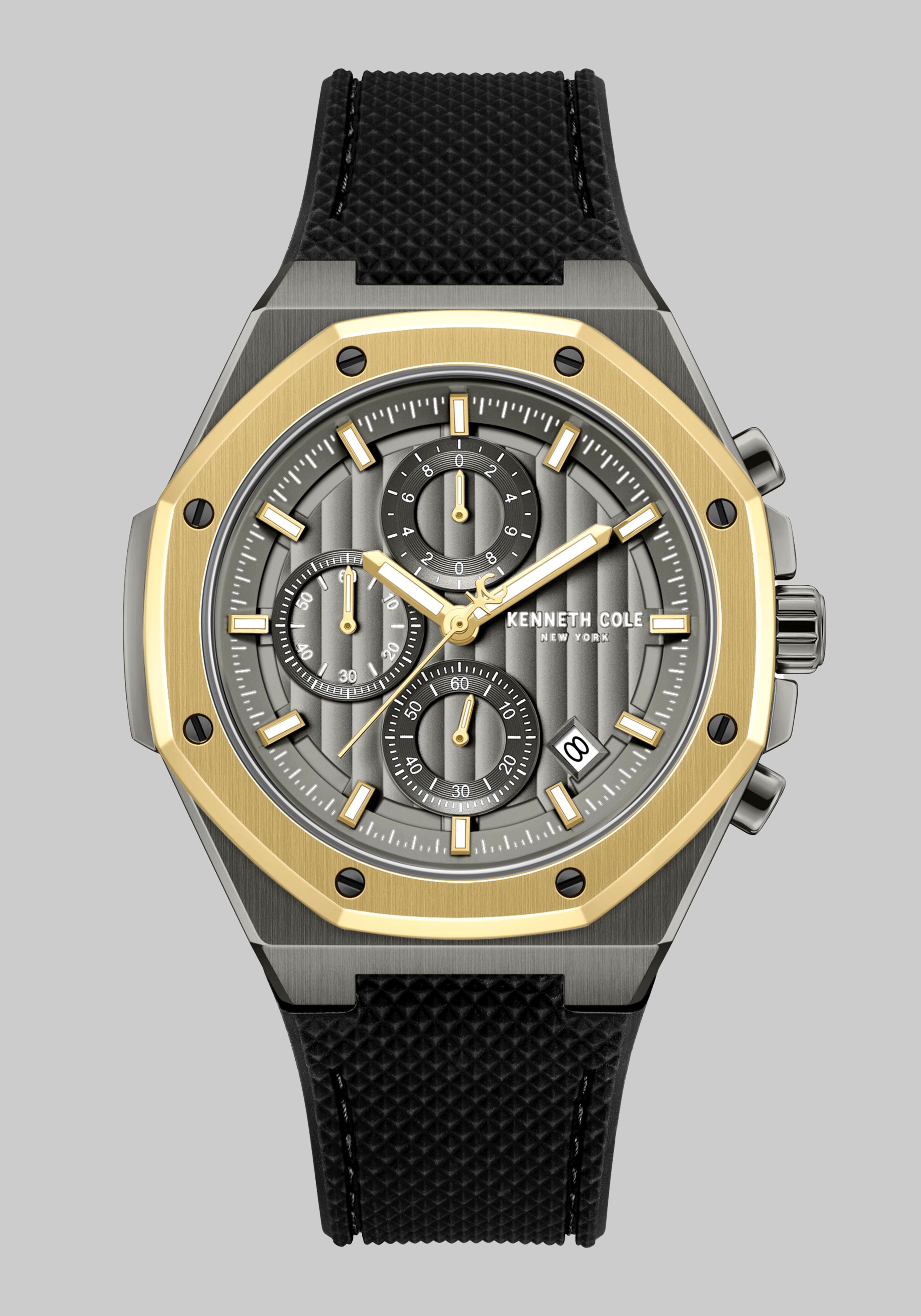 Kenneth Cole New York Chronograph Silicone Strap Watch