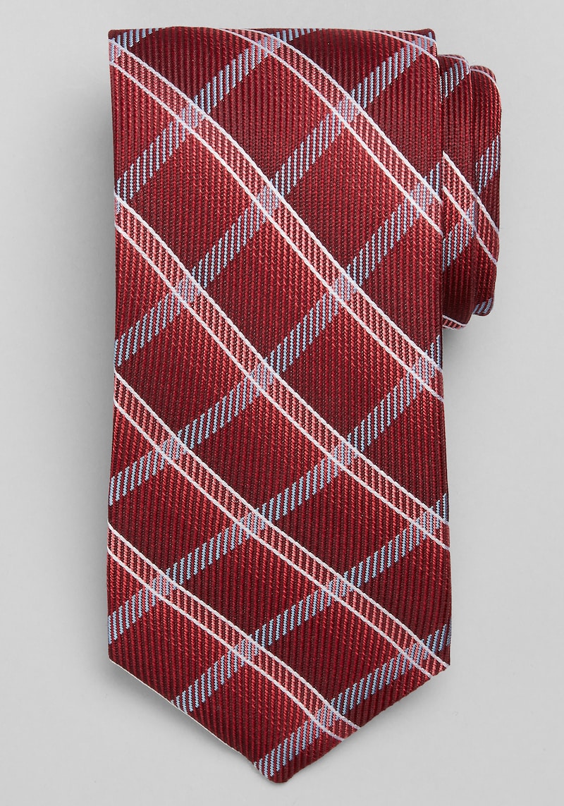 Men's Traveler Collection Ombre Plaid Tie at Jos. A. Bank, Burgundy, Size One