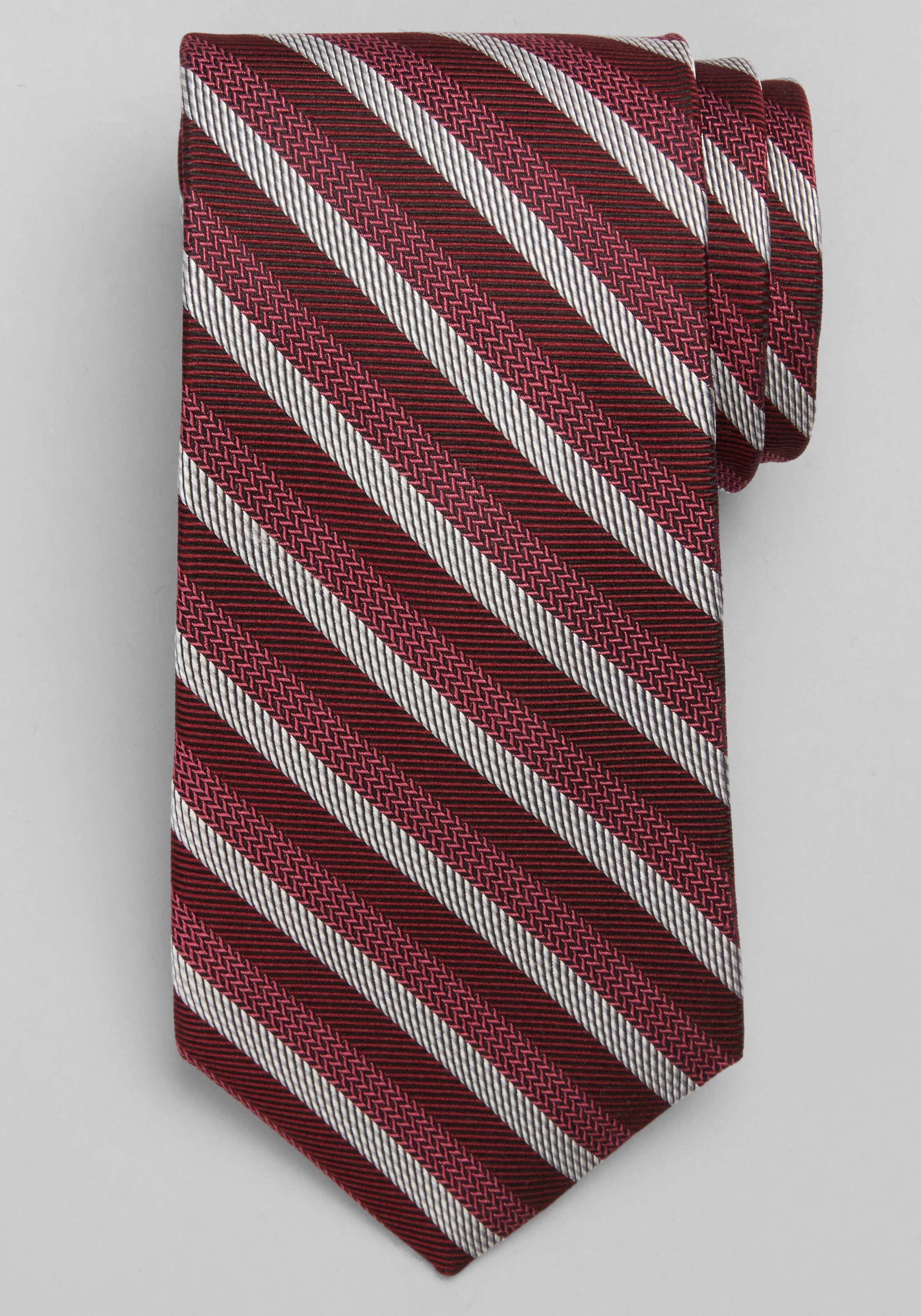 Men's New!, Reserve Collection Chevron Twill Stripe Silk Tie - Jos A Bank
