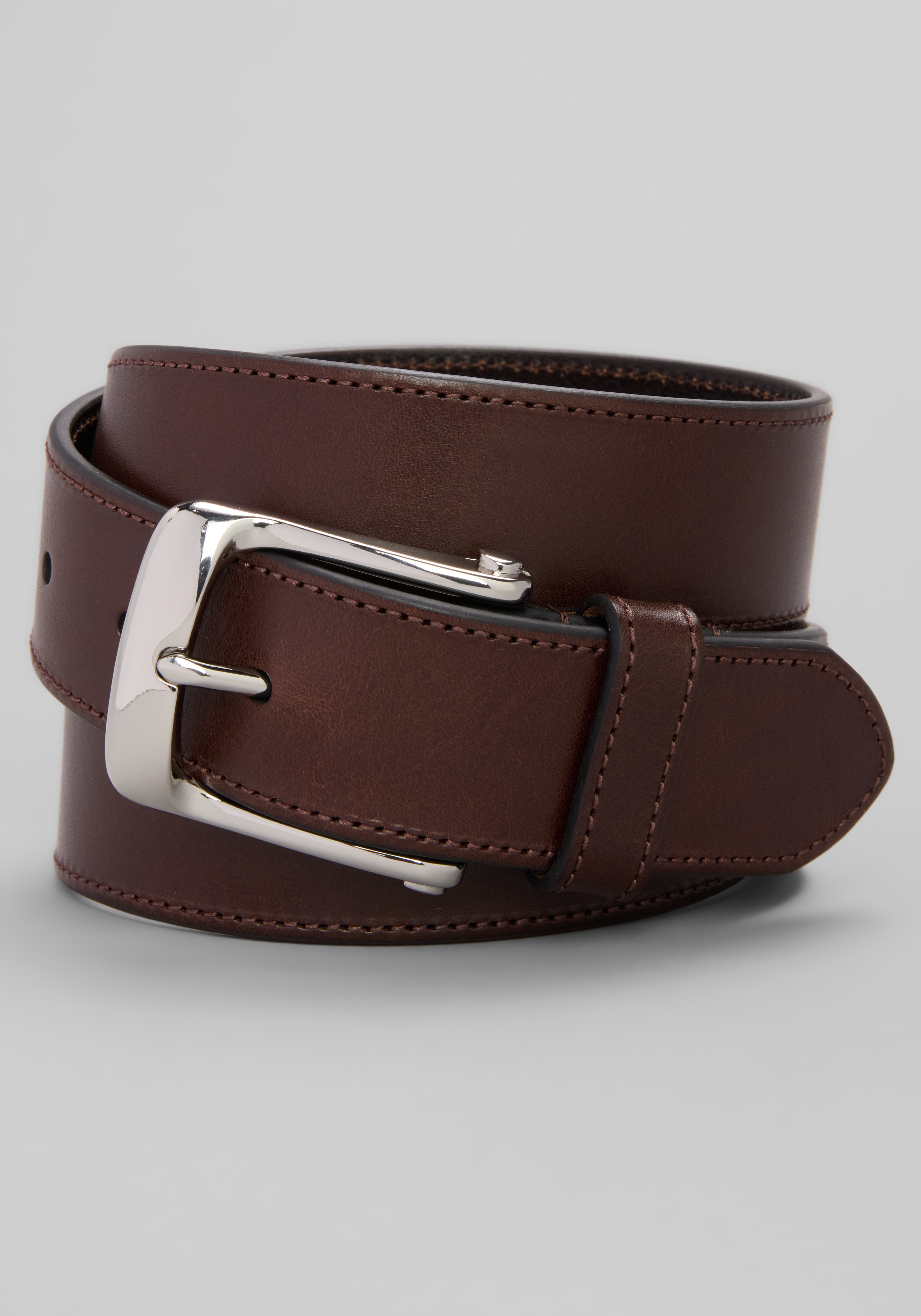 Men's Accessories, Jos. A. Bank Cut-Edge Stitched Natural Milled Leather Belt - Jos A Bank