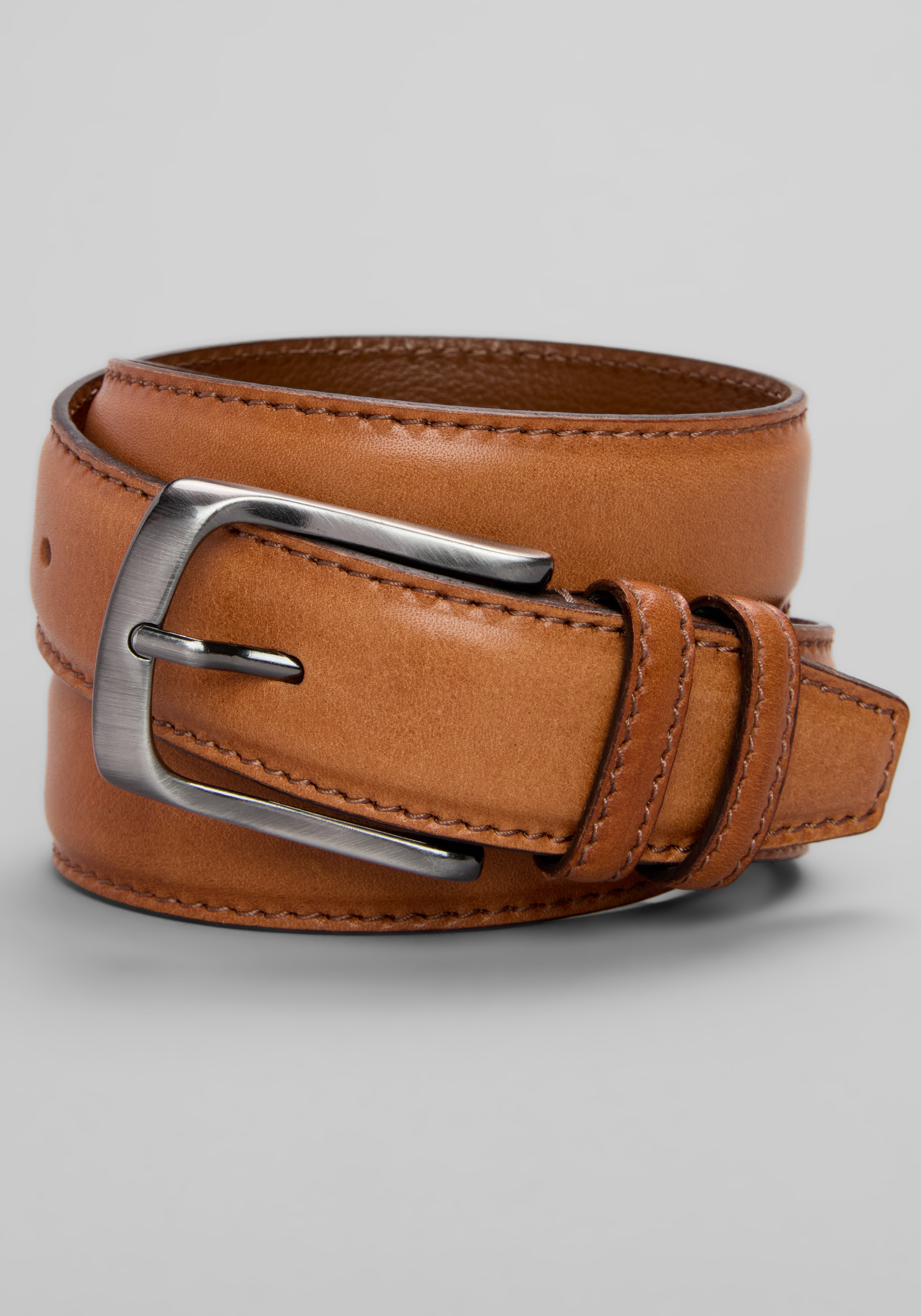 Jos. A. Bank Feather-Edge Stitched Pull-Up Leather Belt