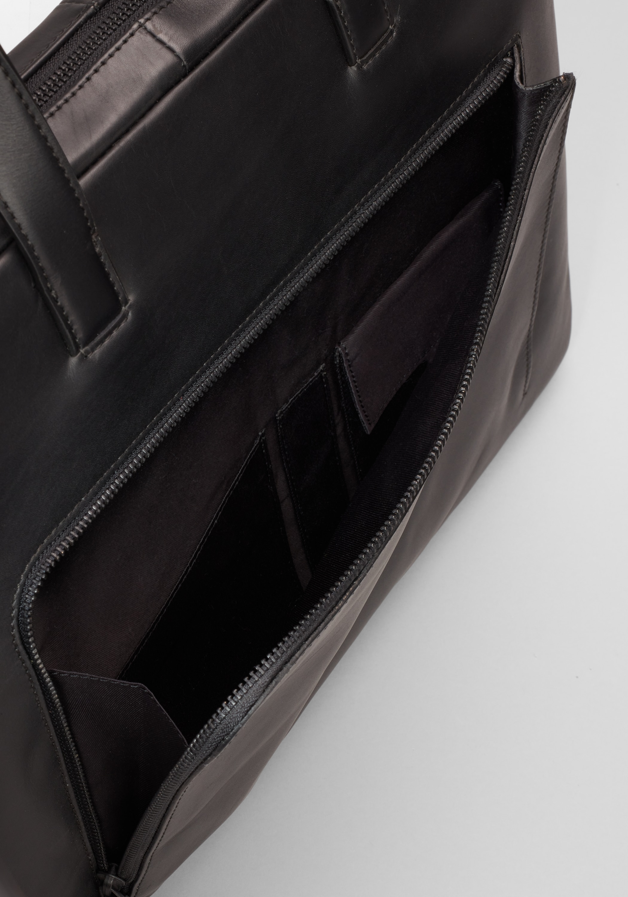 Jos. A. Bank Zip Front Leather Briefcase