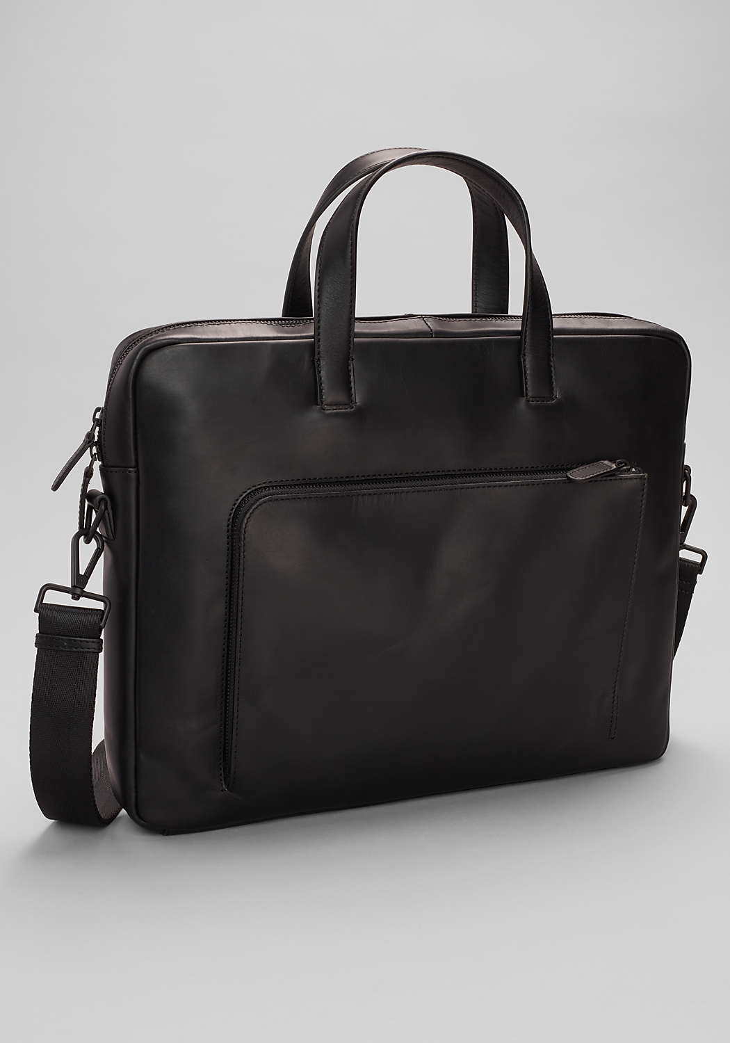 Jos. A. Bank Zip Front Leather Briefcase