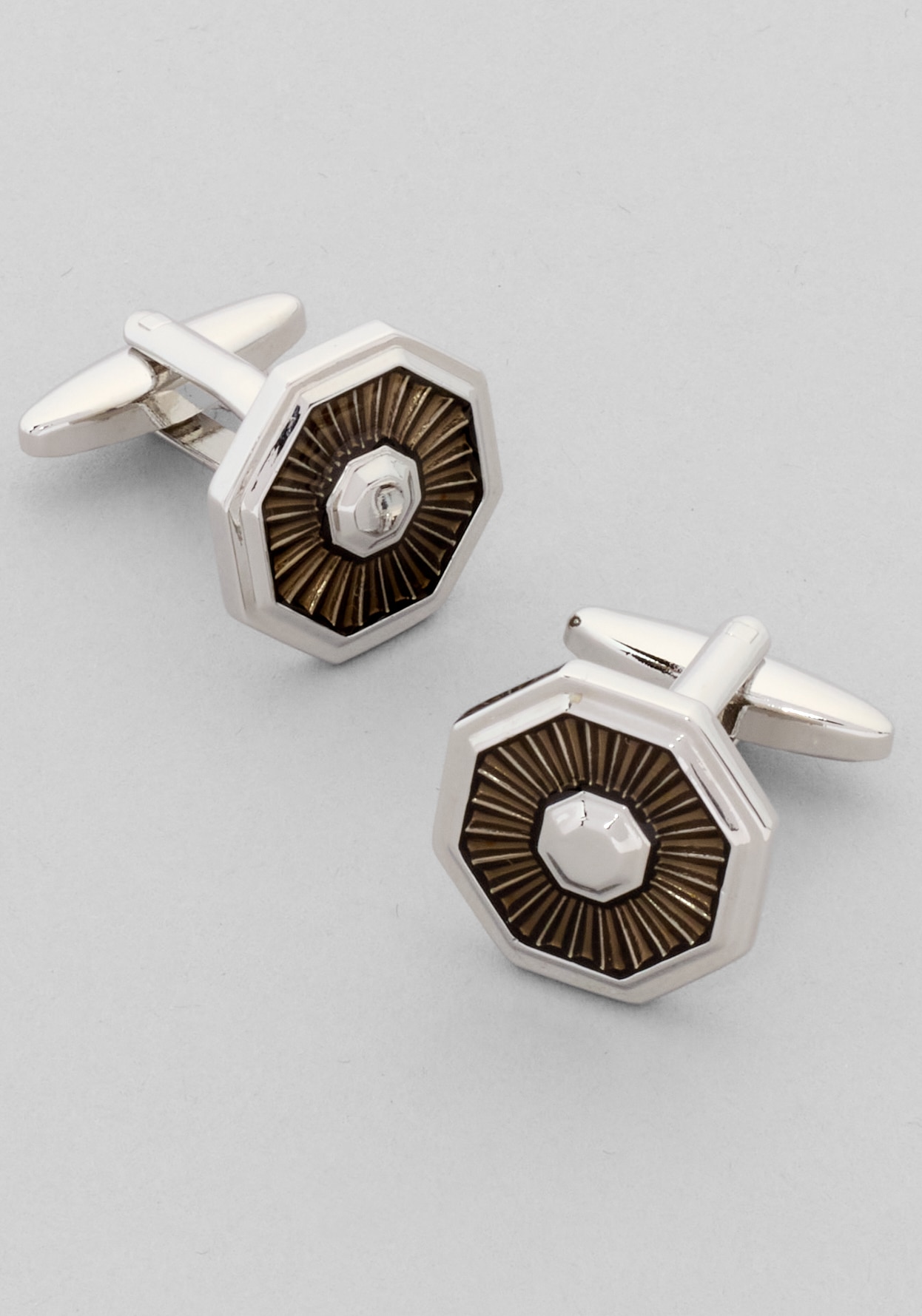 Men's Accessories, Jos. A. Bank Octagon Enamel Fluted Cufflinks - Jos A Bank