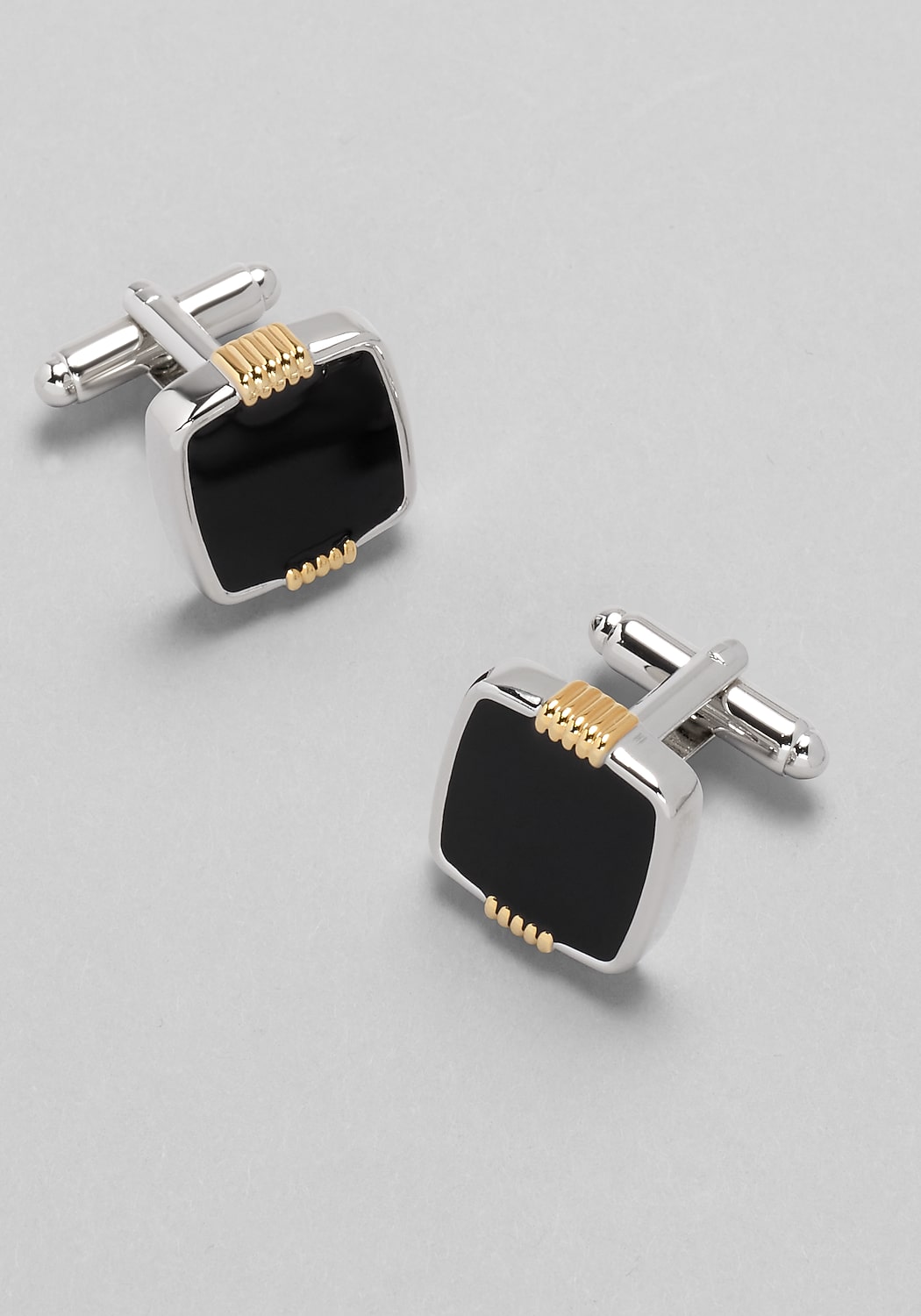 Jos. A. Bank Square Black Enamel with Gold Accent Cufflinks
