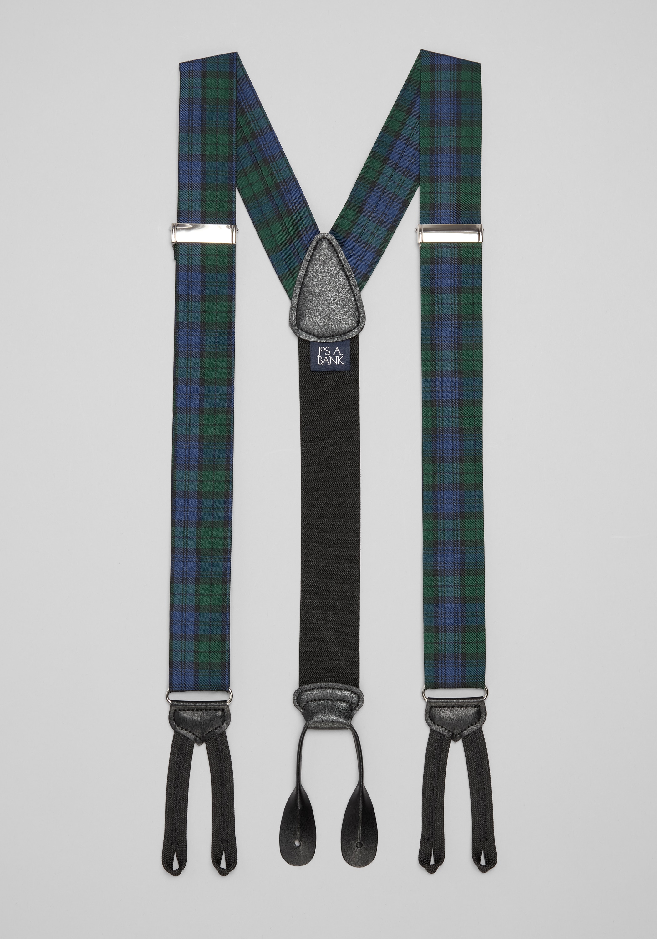Men's New!, Jos. A. Bank Black Watch Tartan Suspenders - Jos A Bank
