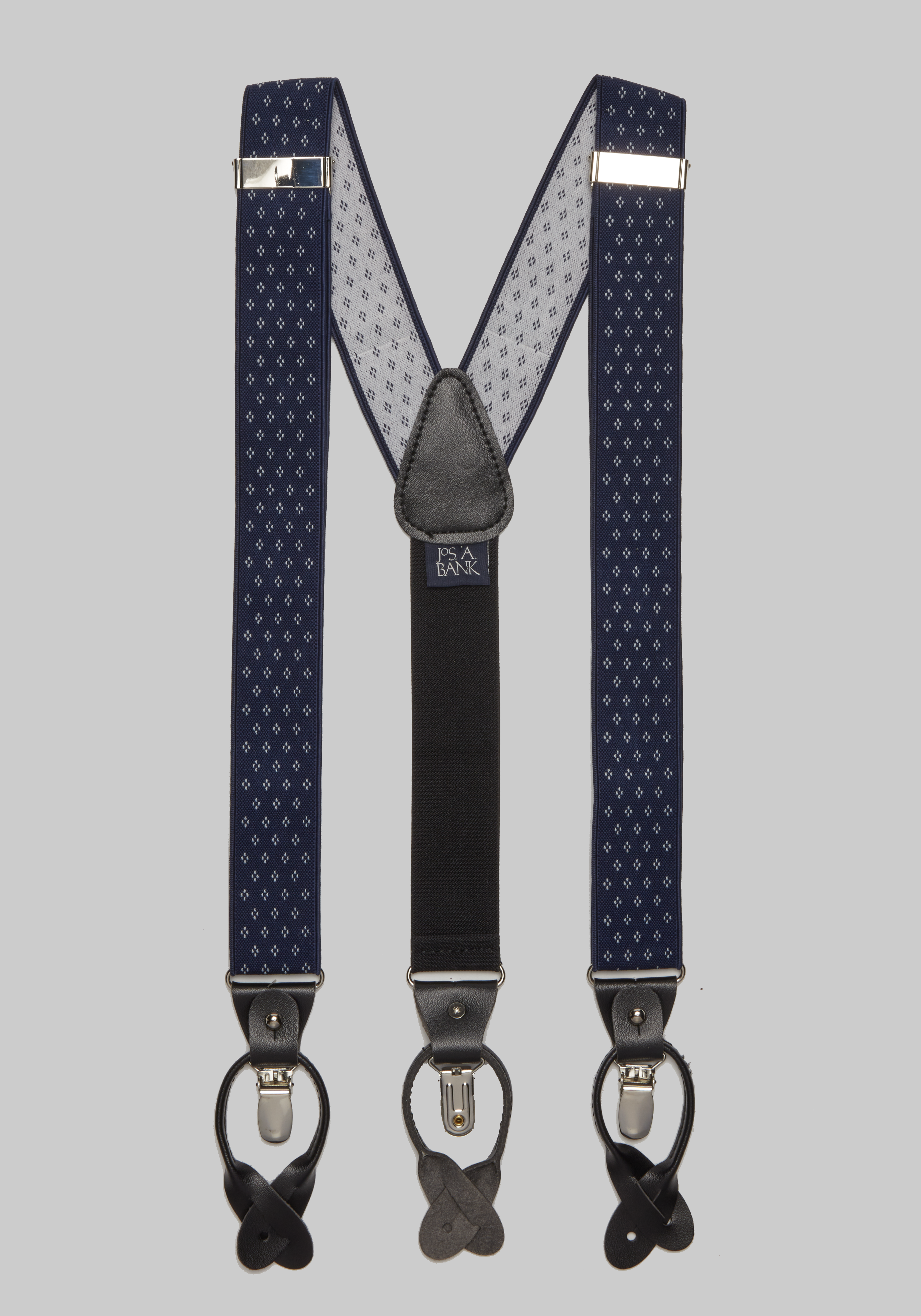 Men's Accessories, Jos. A. Bank Diamond Dot Convertible Suspenders - Jos A Bank