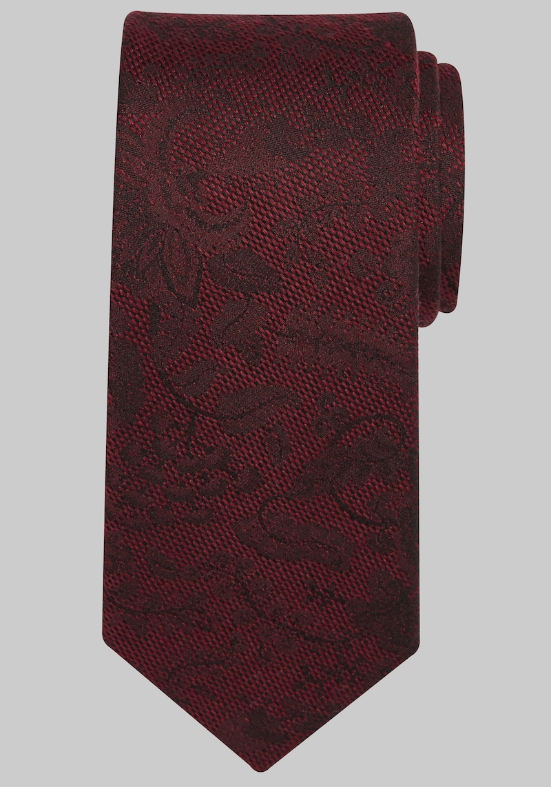 Men's Jos. A. Bank Fortune Floral Tie at Jos. A. Bank, Burgundy, Size One