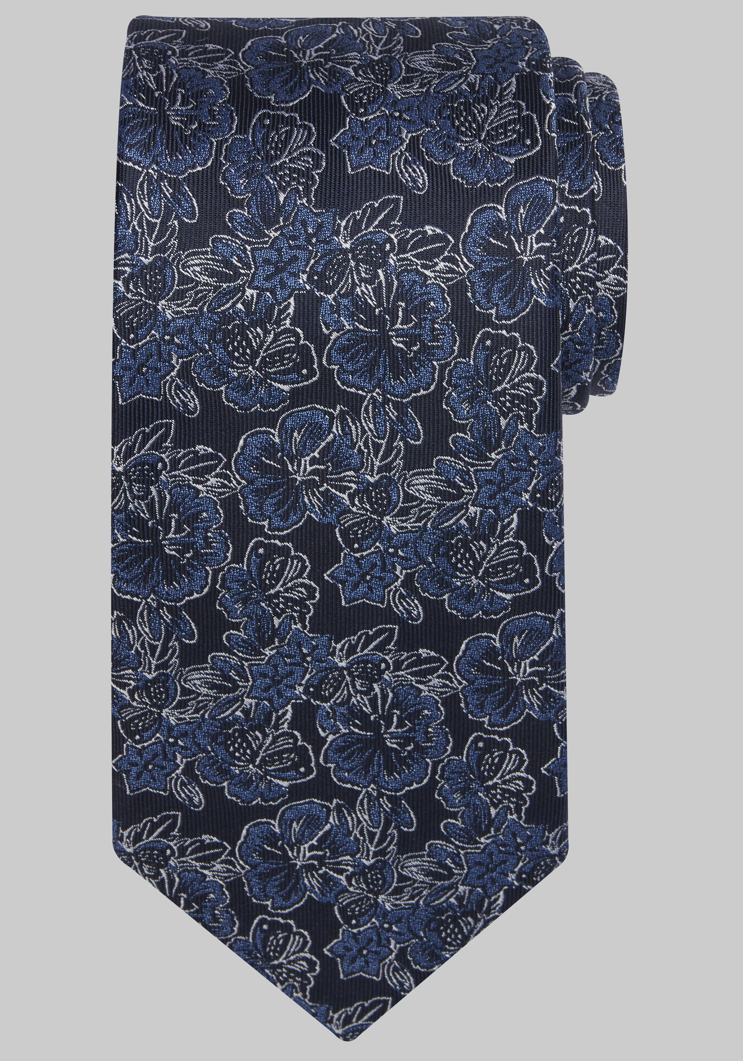 Jos A hot Bank Reserve Collection Mini Medallion Tie, blue/silver/black