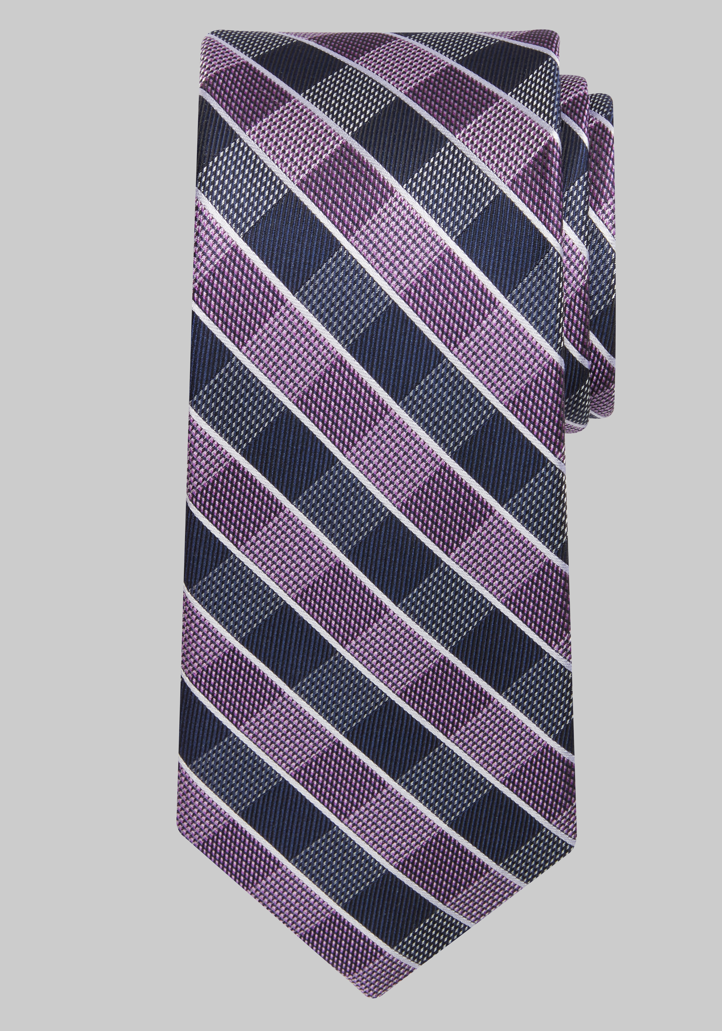 Men's CLEARANCE, Jos. A Bank Pick-Stitch Plaid Tie - Long CLEARANCE - Jos A Bank