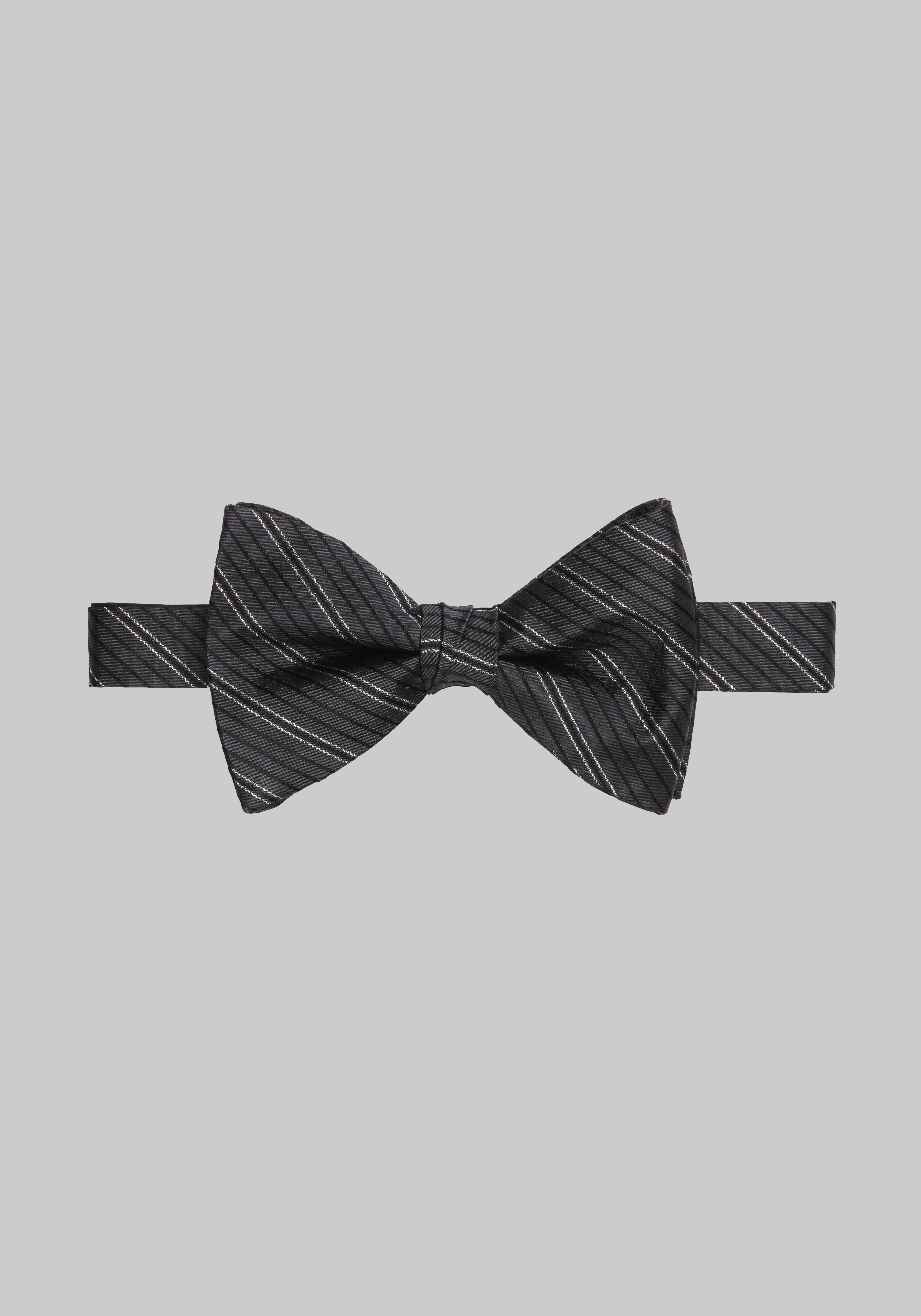 Men's CLEARANCE, Jos. A. Bank Metallic Variegated Stripe Pre-Tied Bow Tie CLEARANCE - Jos A Bank