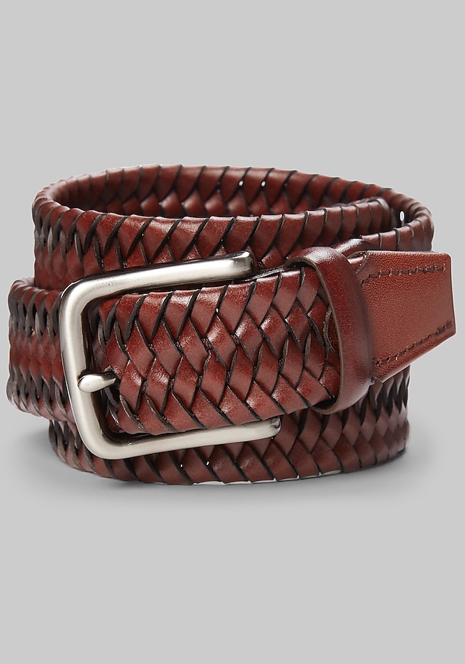 Jos. A. Bank Tubular Braid Stretch Leather Belt - Missionary