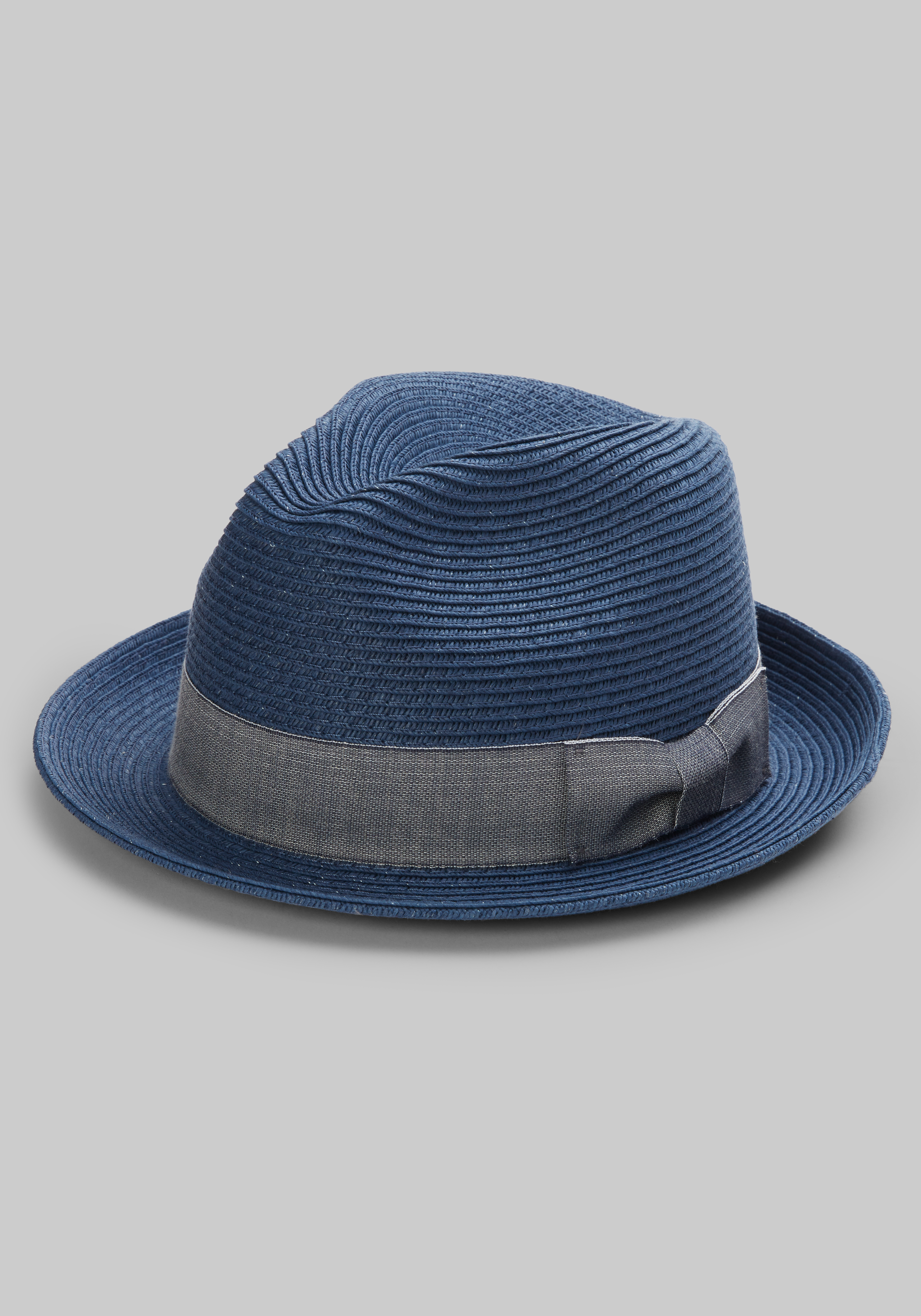 Men's Accessories, Jos. A. Bank Paper Braid Chambray Band Fedora CLEARANCE - Jos A Bank