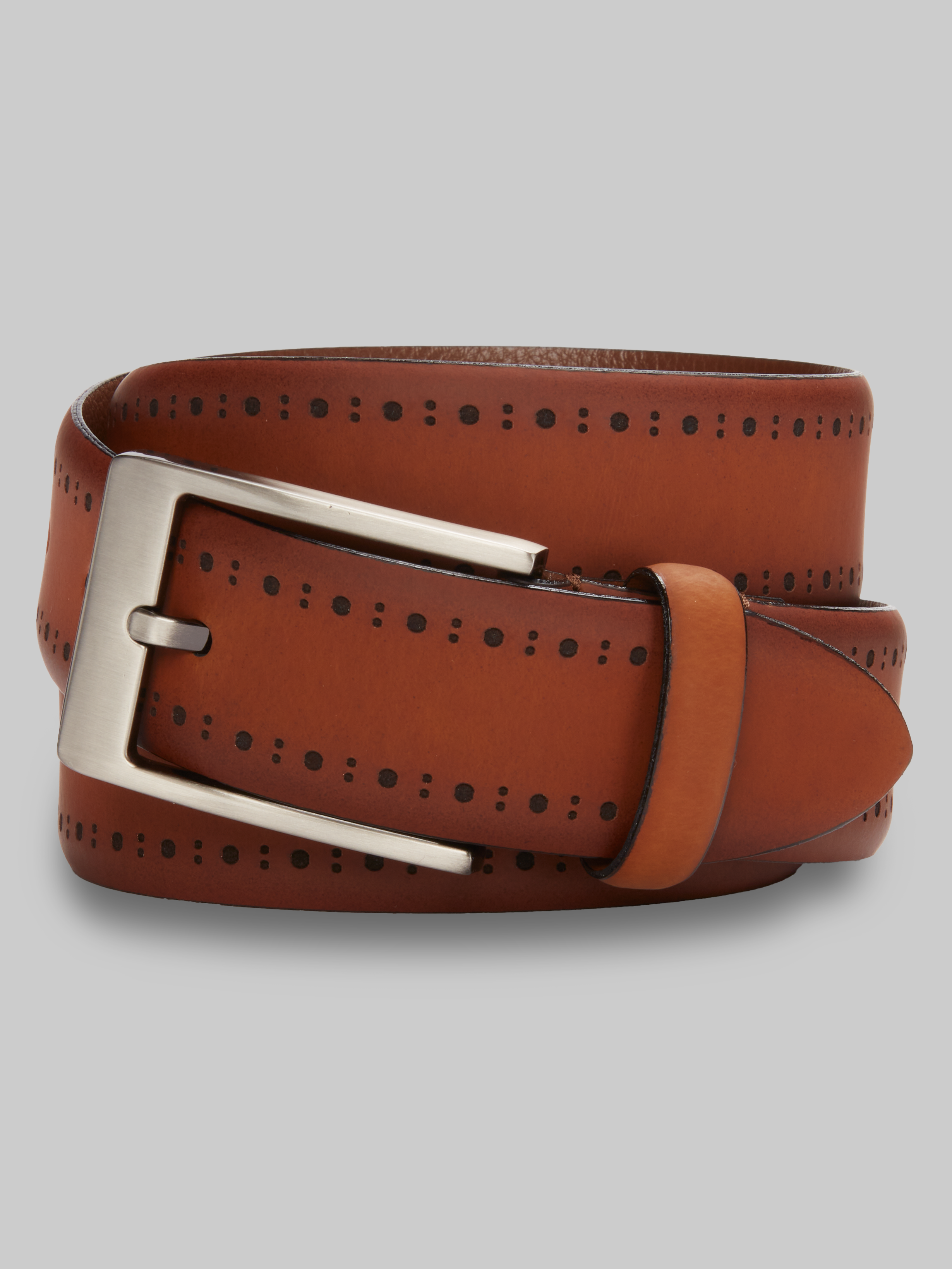 Men's Accessories, Jos. A. Bank Perforated Edge Laser Cut Leather Belt - Jos A Bank