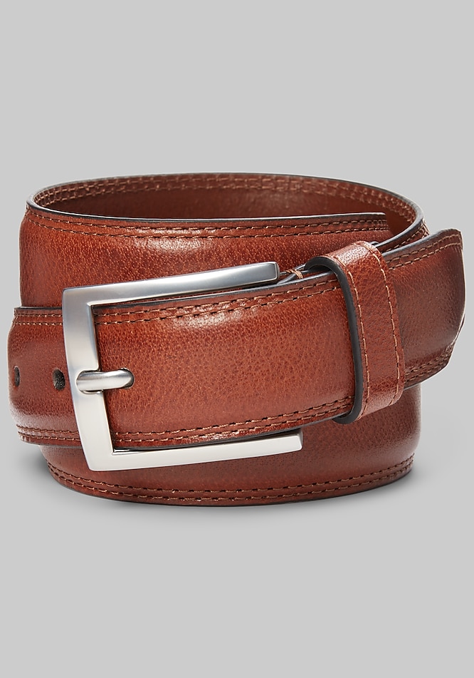 Johnston & Murphy Double Stitched Leather Belt - Johnston & Murphy