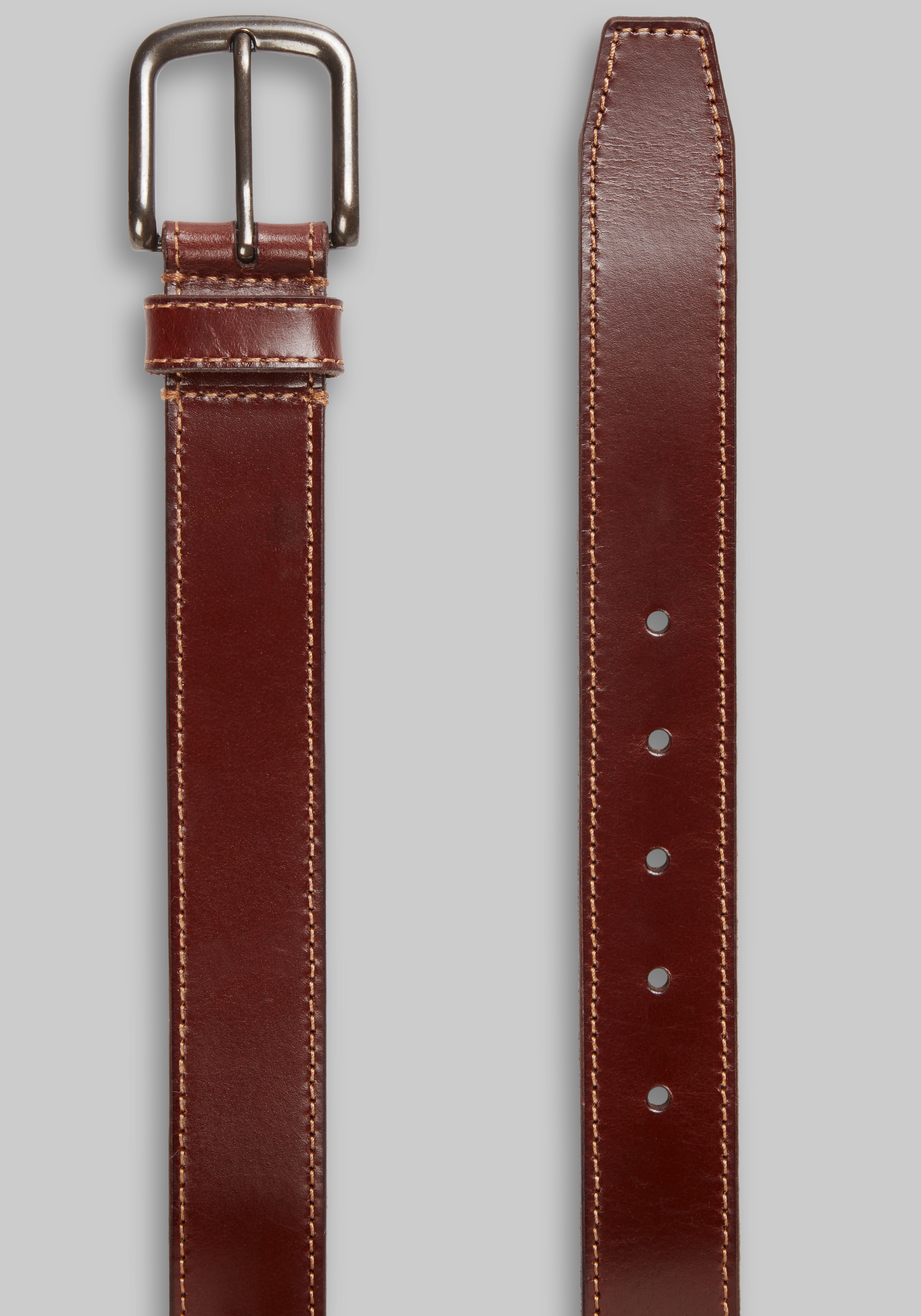 Johnston & Murphy Topstitched Leather Belt CLEARANCE