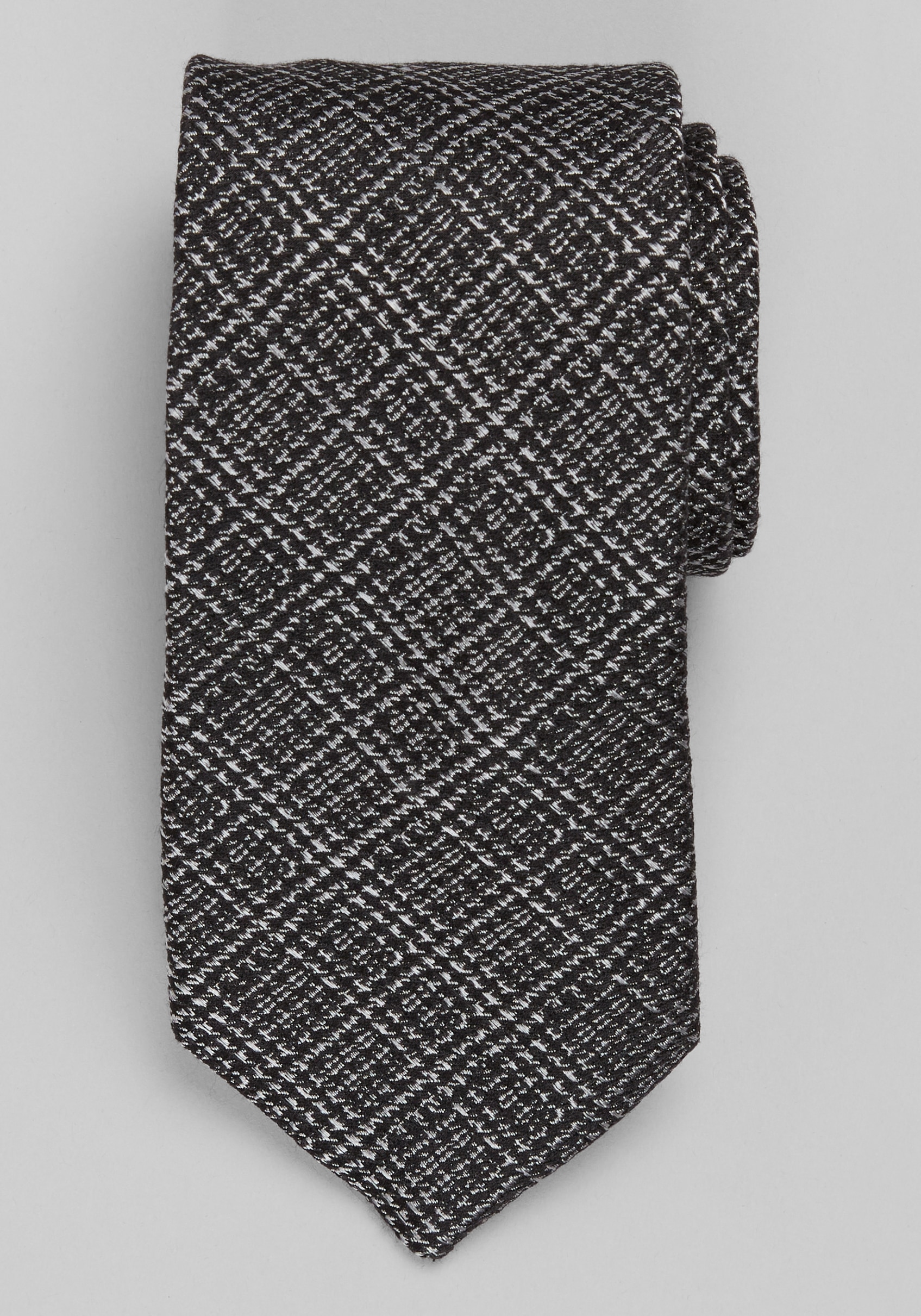Men's Accessories, TravelerÂ® Collection Houndstooth Plaid Tie - Jos A Bank