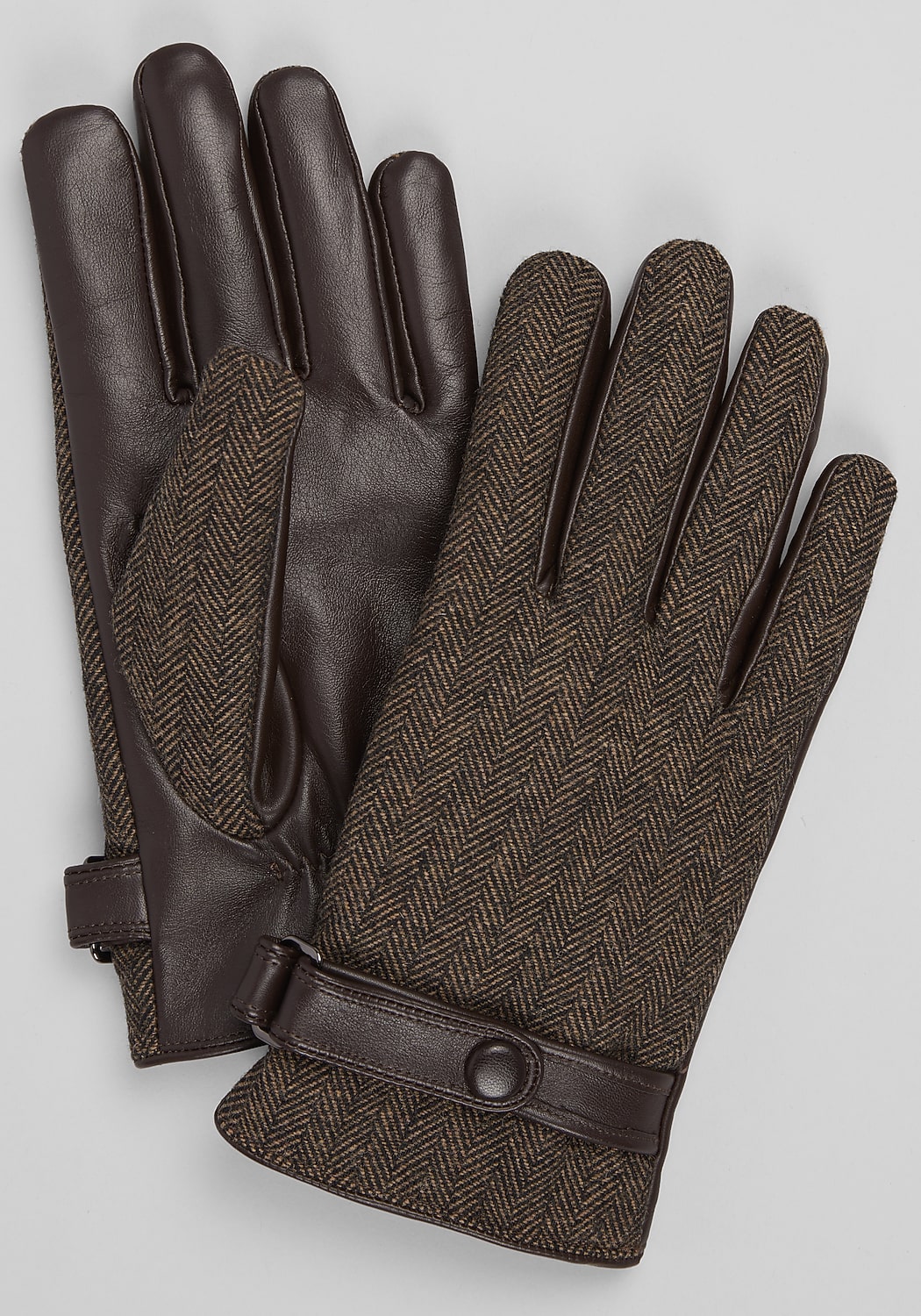 Jos. A. Bank Herringbone & Leather Gloves