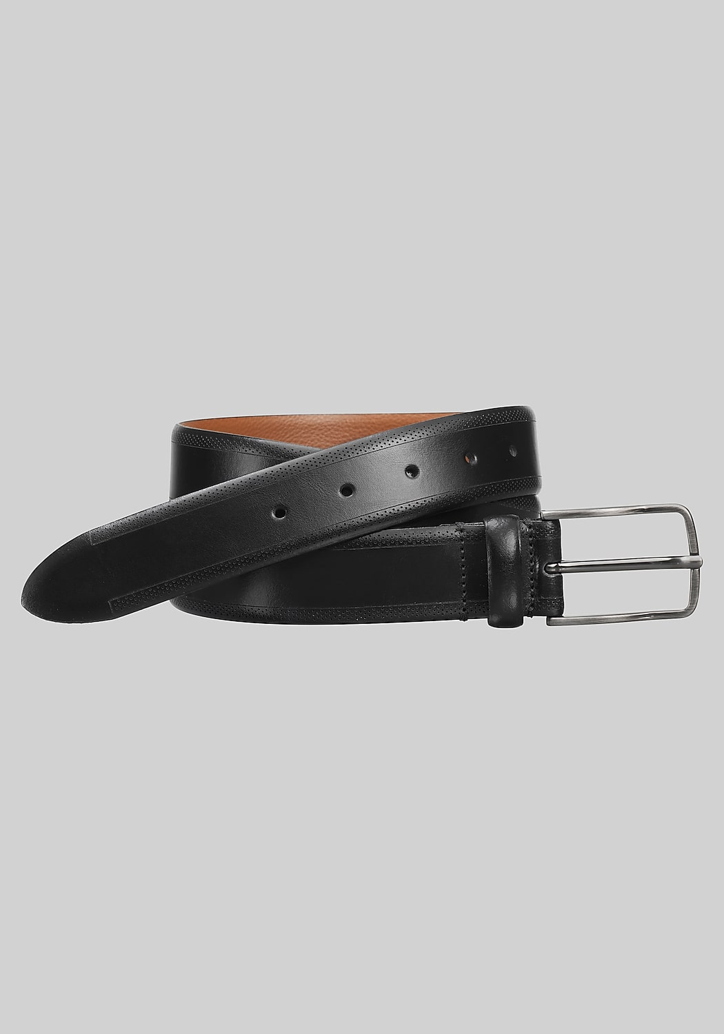 Johnston & Murphy Perforated Embossed Edge Belt