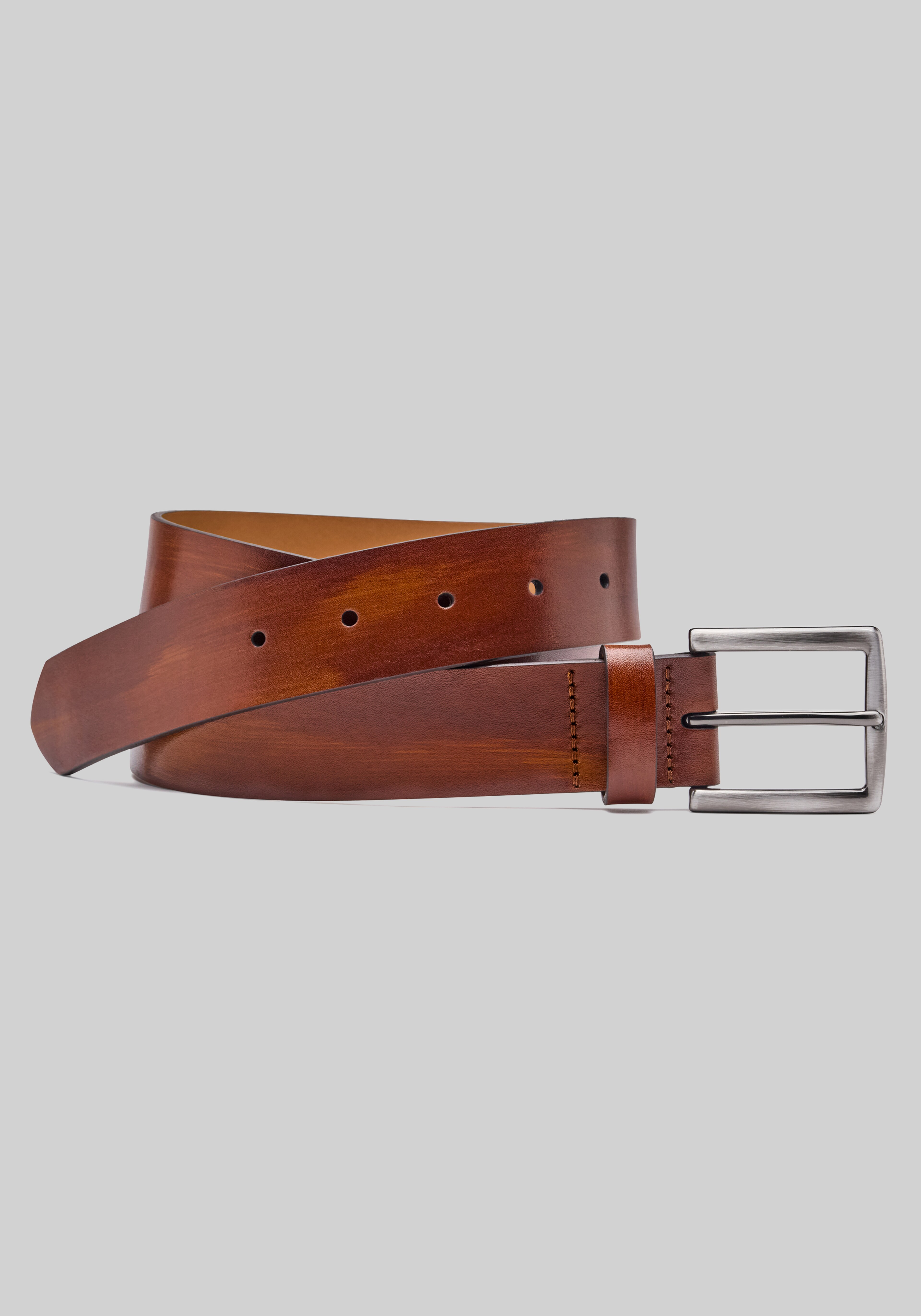 Johnston & Murphy Hand-Stained Flat-Edge Belt