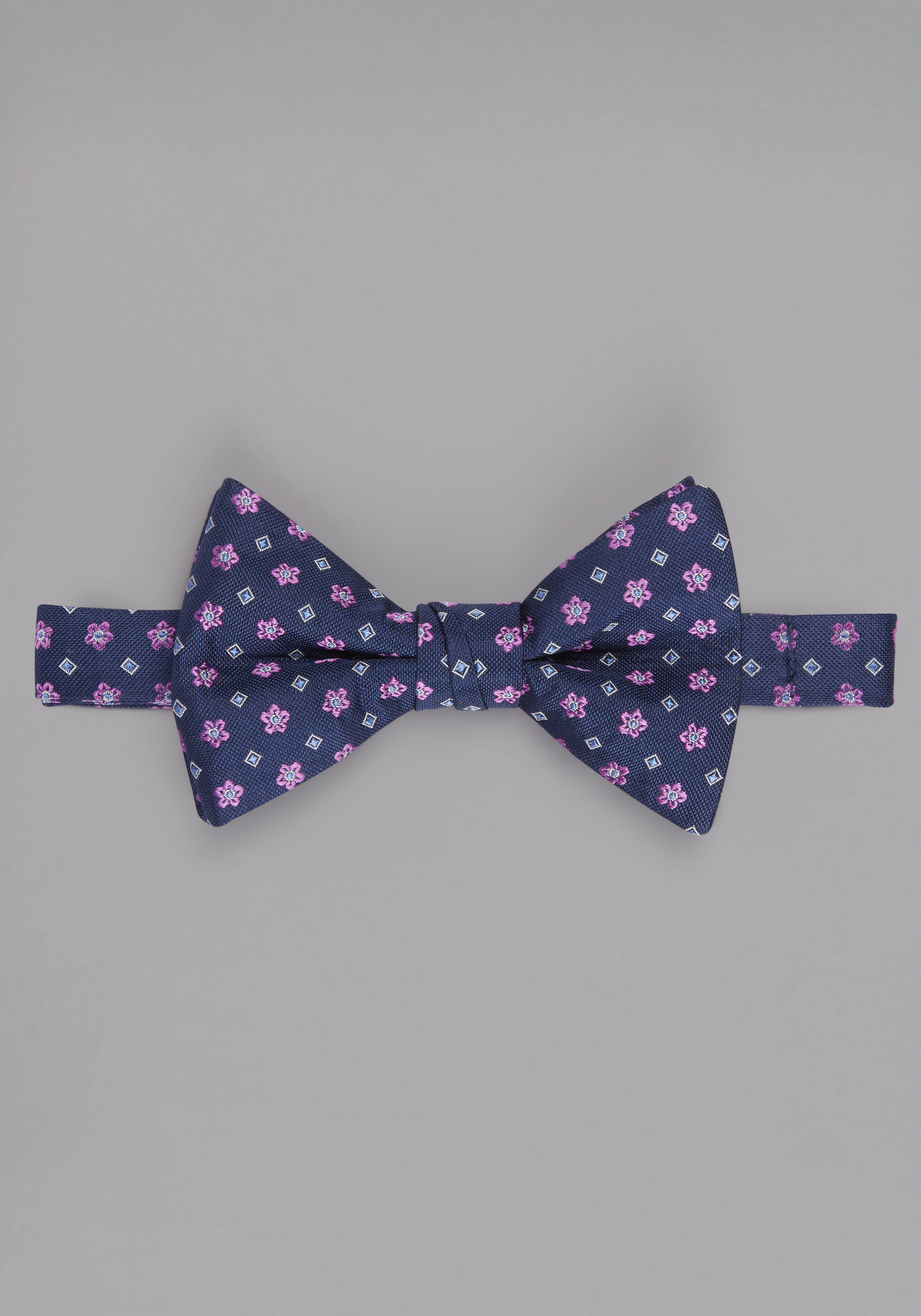 Men's Accessories, Jos. A. Bank Flowers & Squares Pre-Tied Bow Tie - Jos A Bank