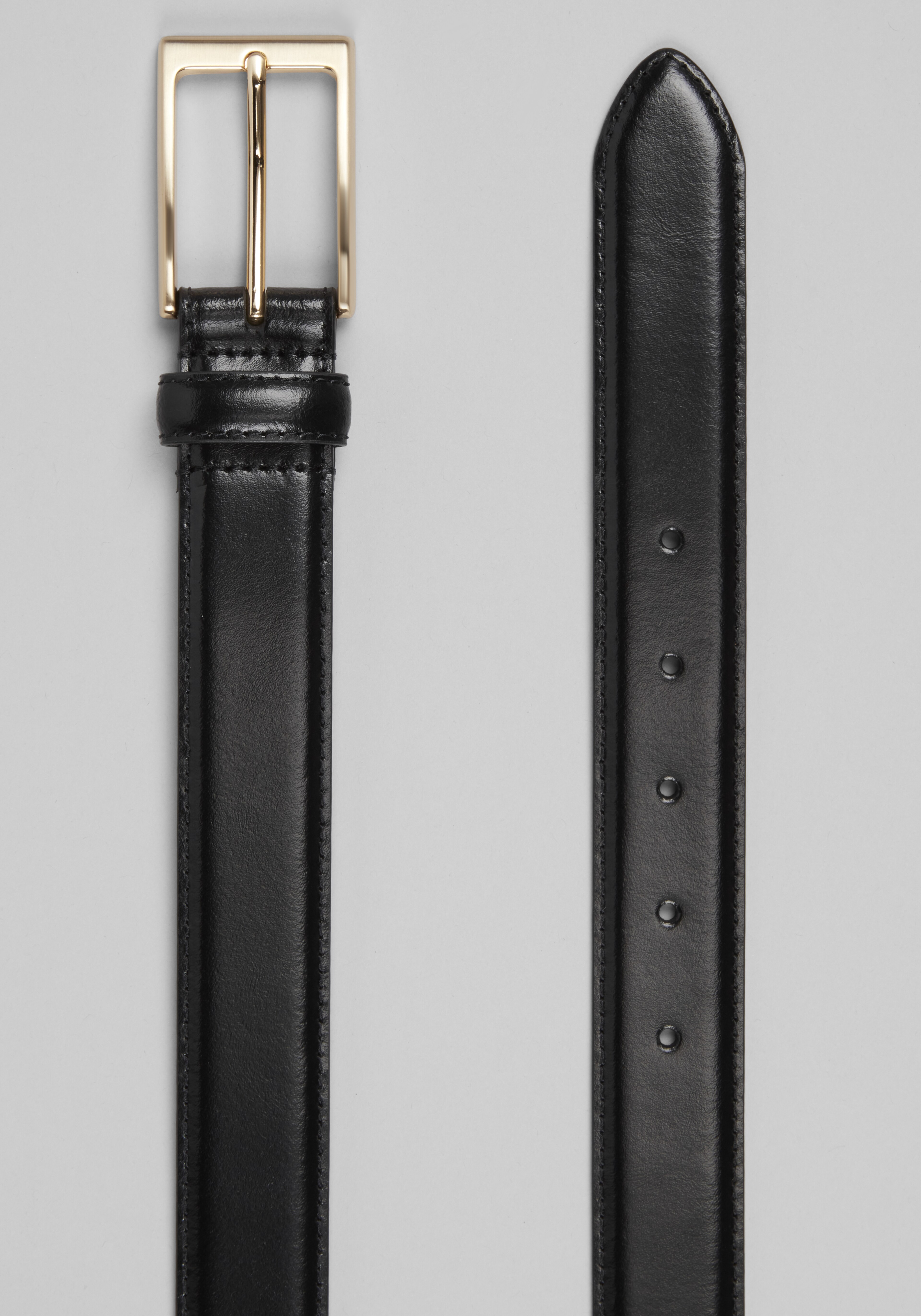 Jos. A. Bank Burnished Feather Edge Stitched Leather Belt