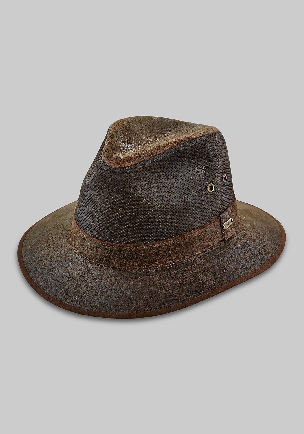 Scala Weathered Leather Safari Hat
