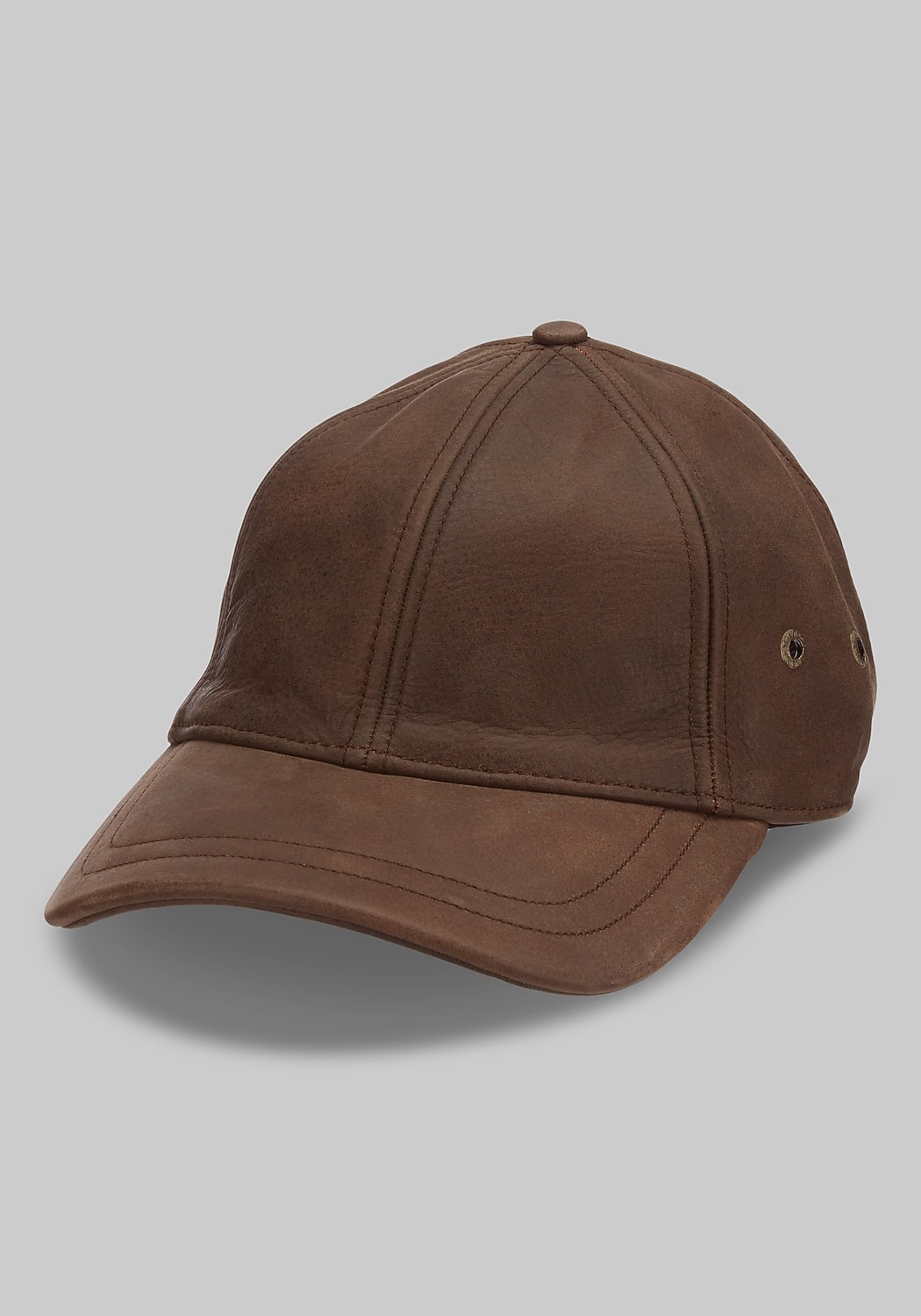 Scala Unstructured Oily Timber Leather Baseball Cap