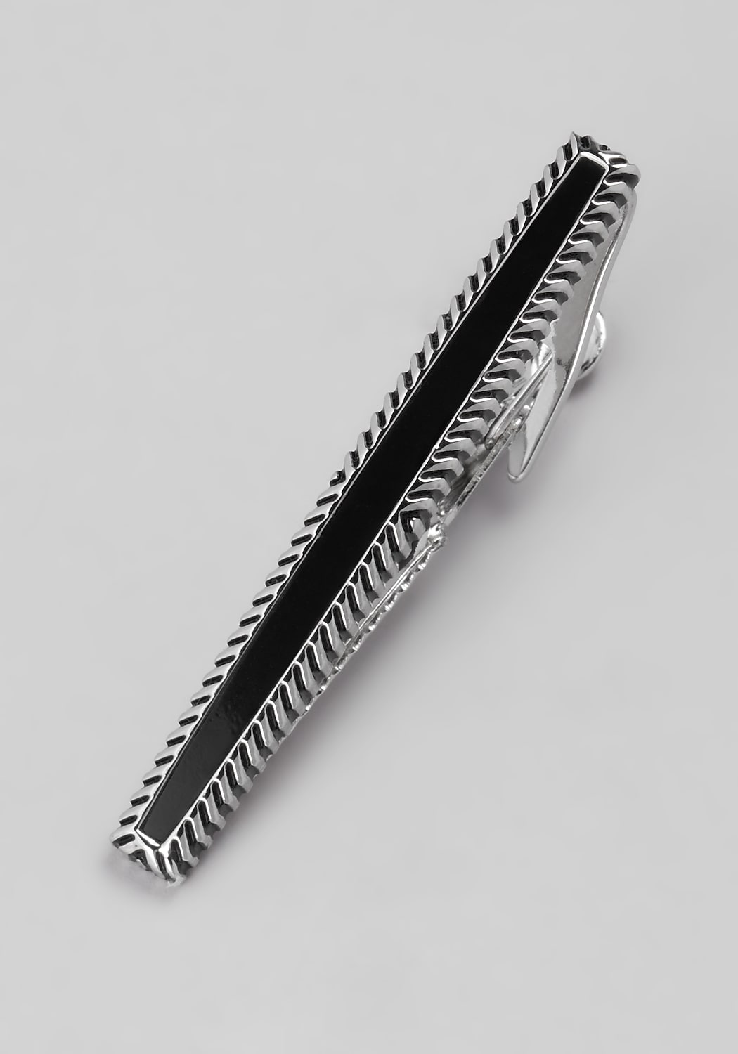 Jos. A. Bank Faux Obsidian Deco Framed Tie Bar