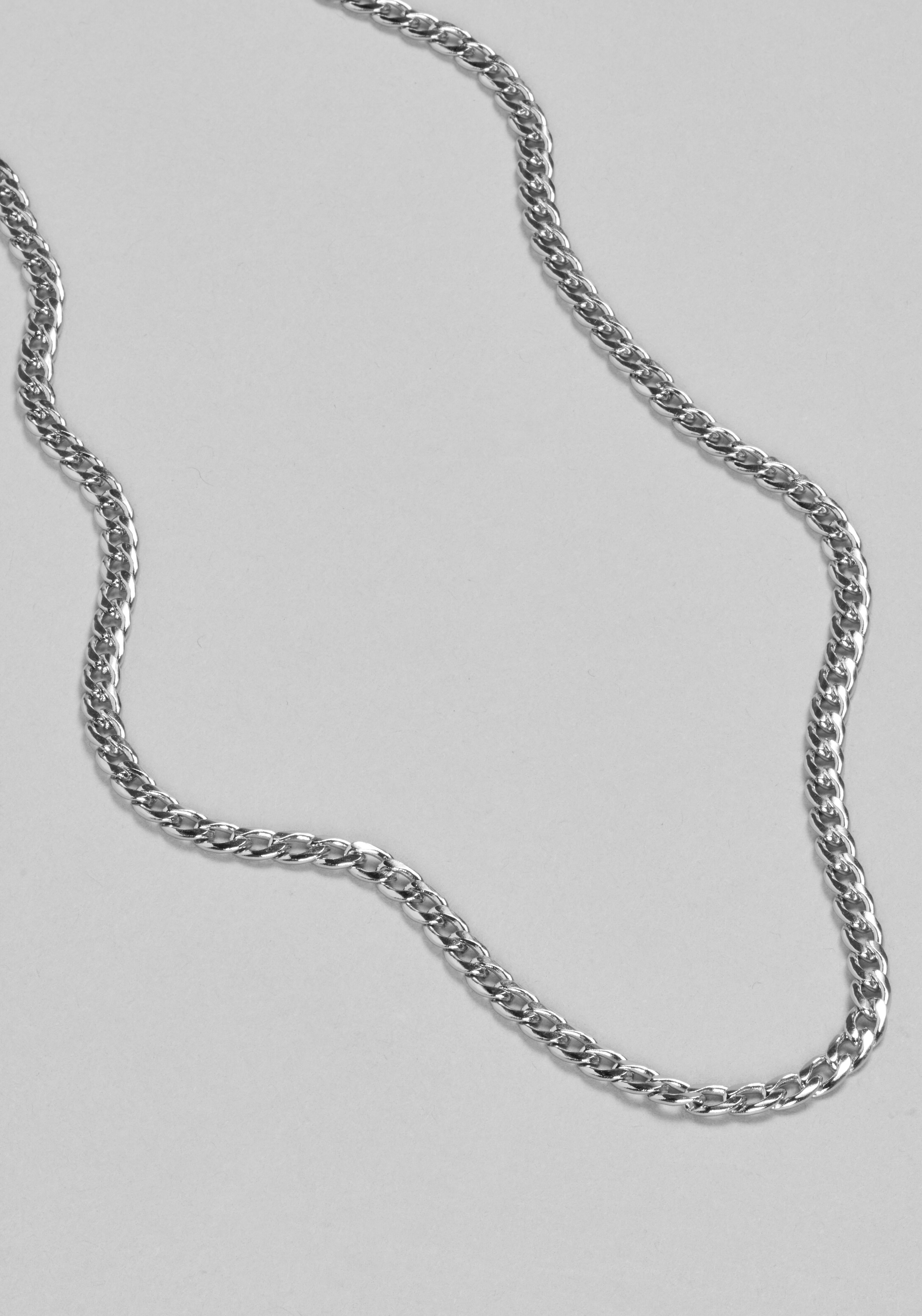 Jos. A. Bank Stainless Steel Curb Chain, 20-Inch Length