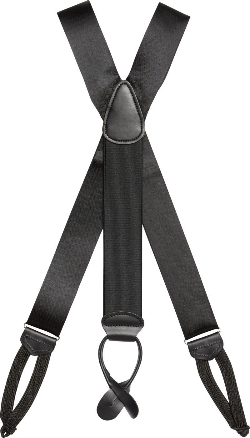 JoS. A. Bank Men's Formal Button-In Suspenders, Black, One Size