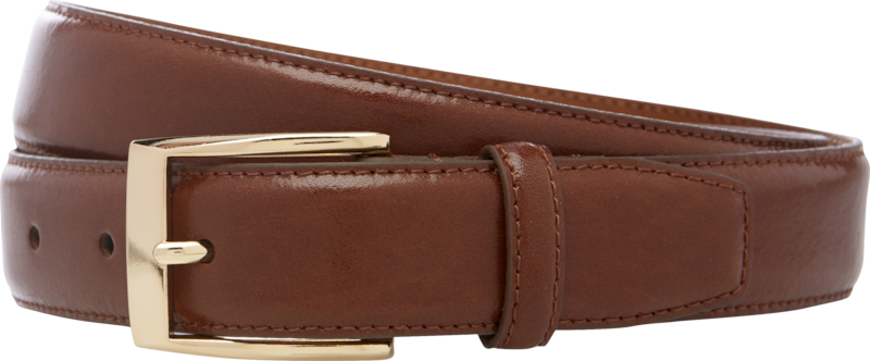 JoS. A. Bank Men's Jos.A.Bank Leather Belt with Gold- Tone Buckle - Long, Cognac, SIZE 48