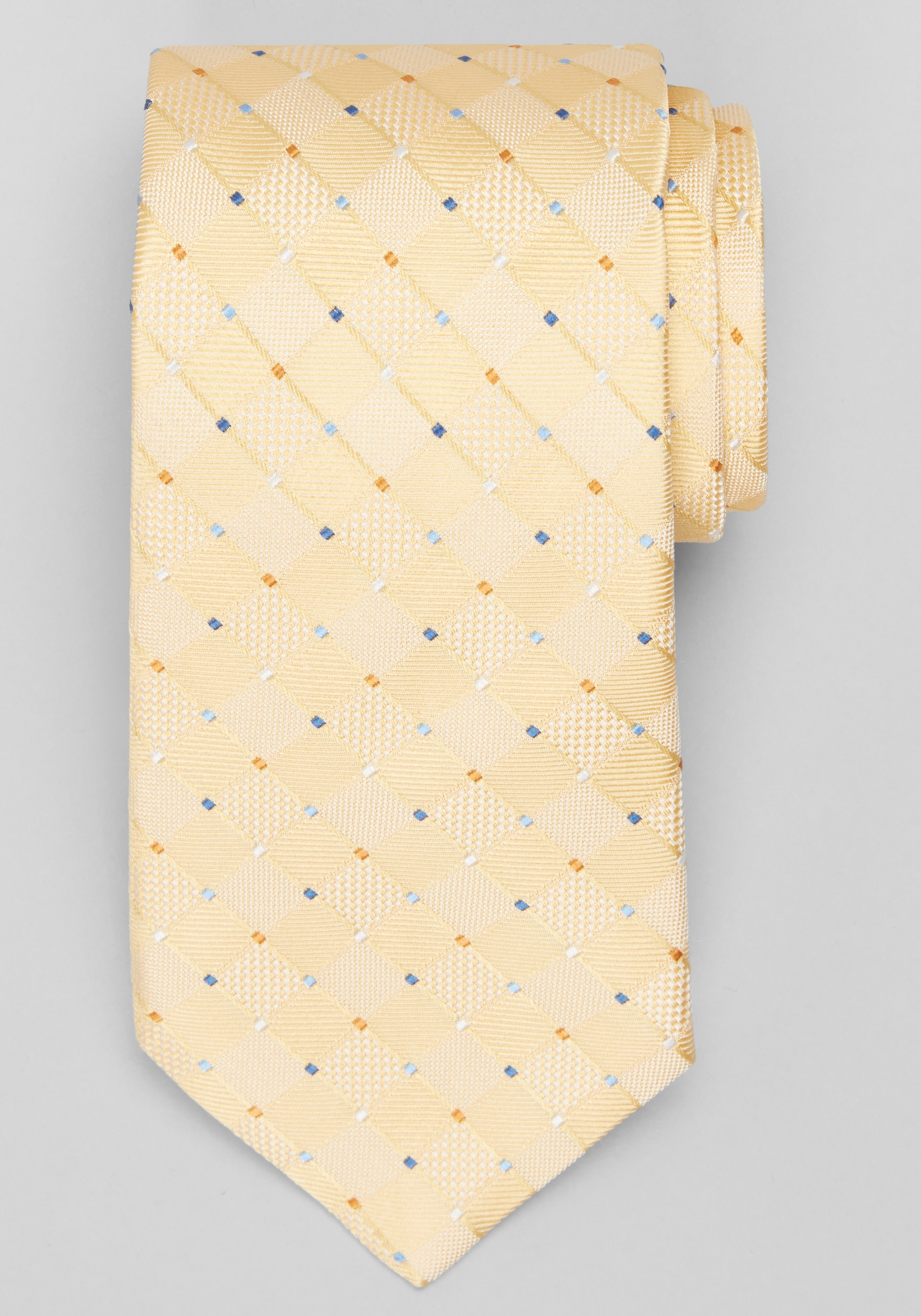 Men's Accessories, Traveler® Collection Multi‑Texture Grid Tie - Jos A Bank