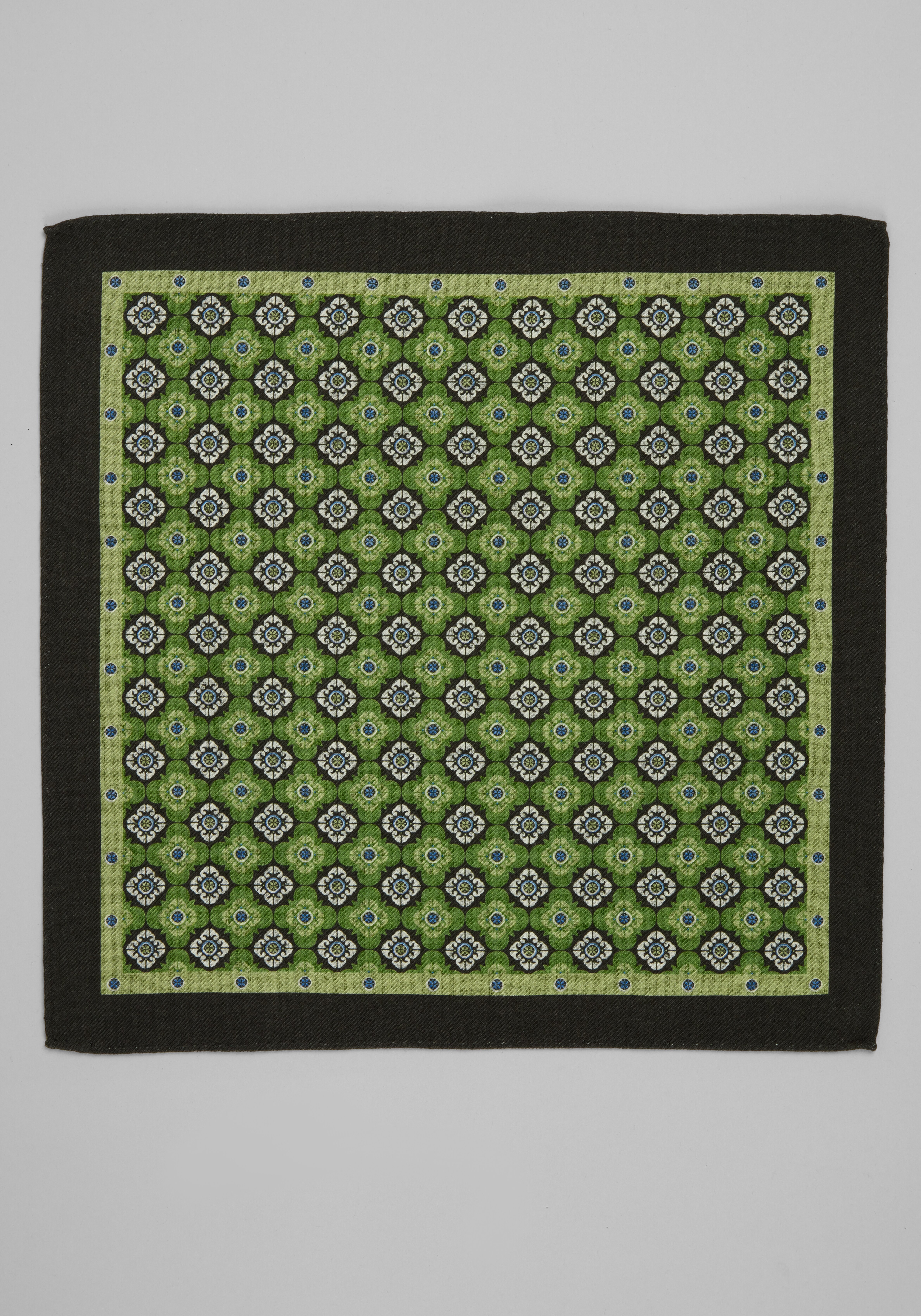 Jos. A. Bank Medallion & Herringbone Reversible Wool Pocket Square CLEARANCE