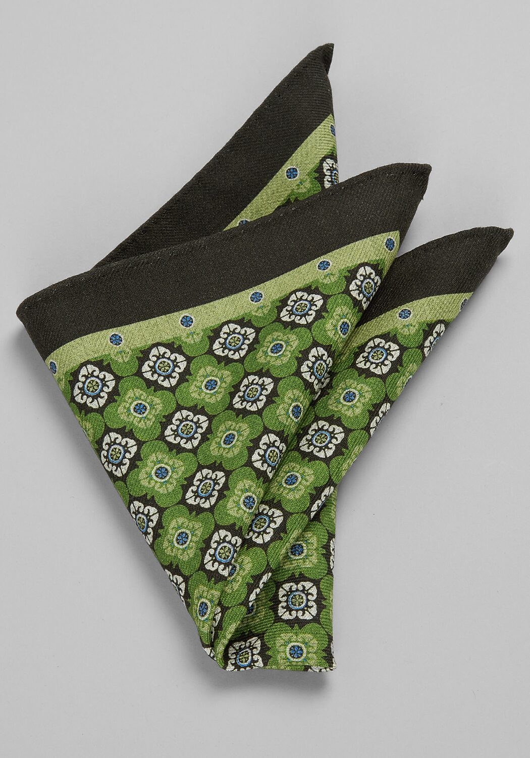 Jos. A. Bank Medallion & Herringbone Reversible Wool Pocket Square CLEARANCE