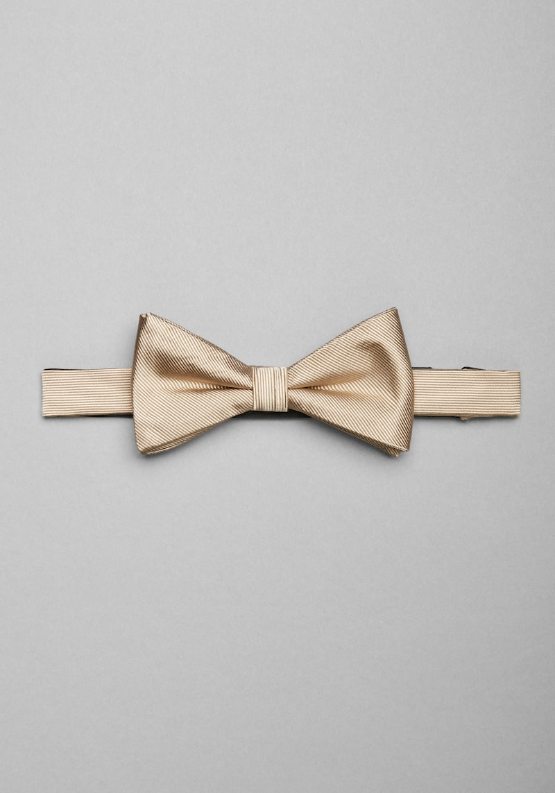 JoS. A. Bank Men's Pre-Tied Silk Bow Tie, Champagne, One Size