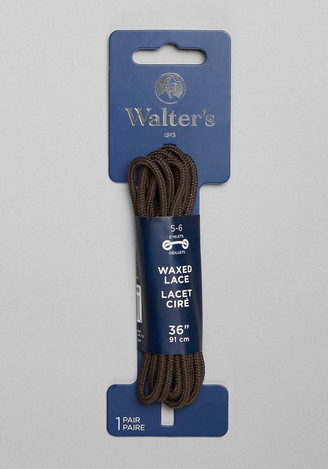 Walter's 36-Inch Wax Dress Laces, Brown