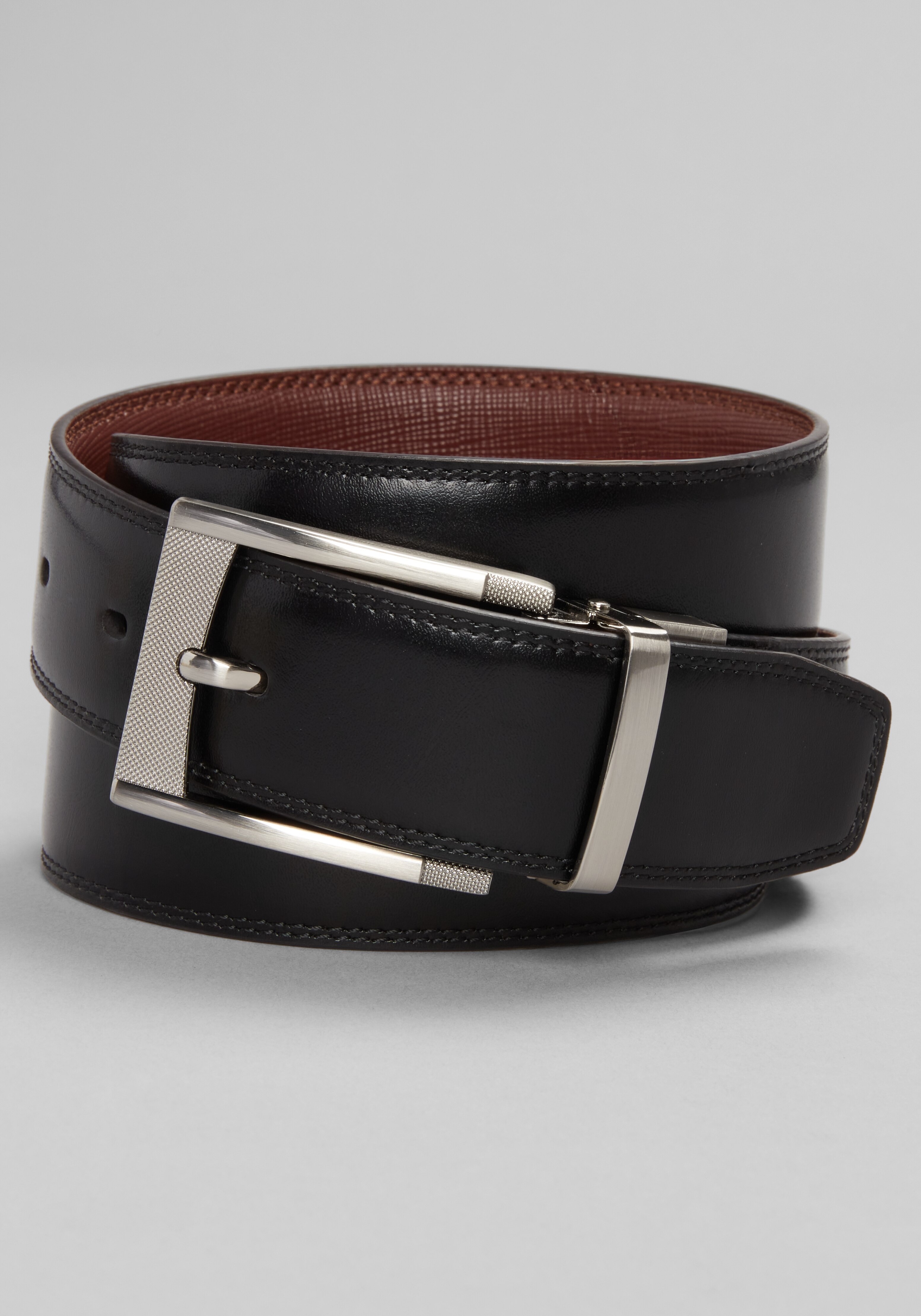 Florsheim Stitched Feather Edge Textured Reversible Belt