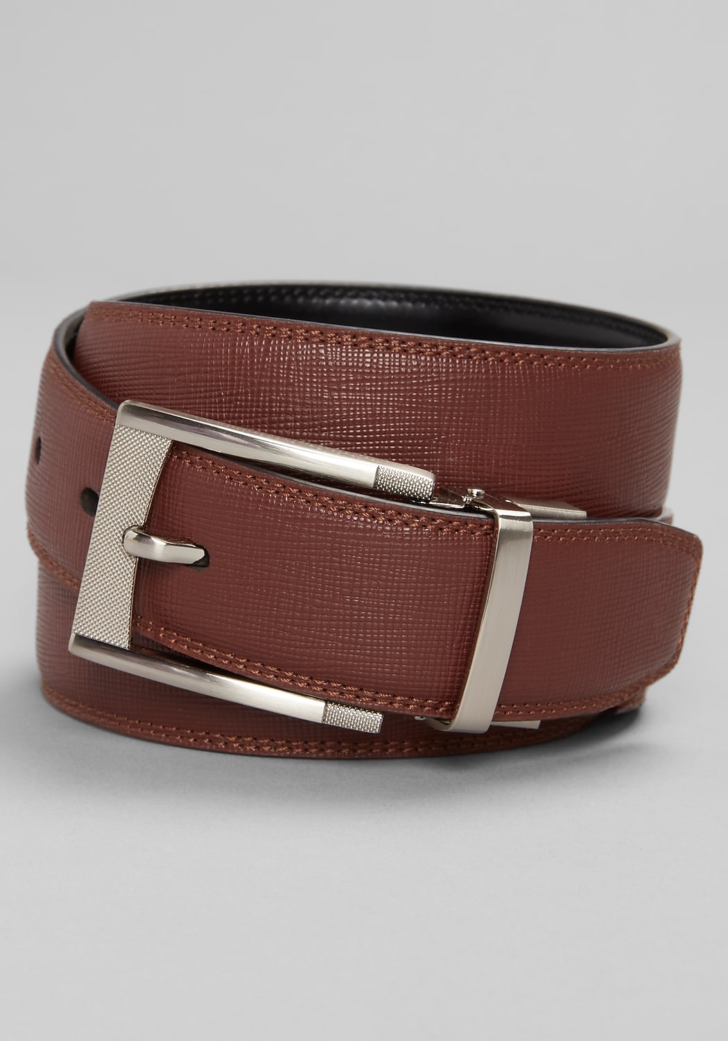 Florsheim Stitched Feather Edge Textured Reversible Belt