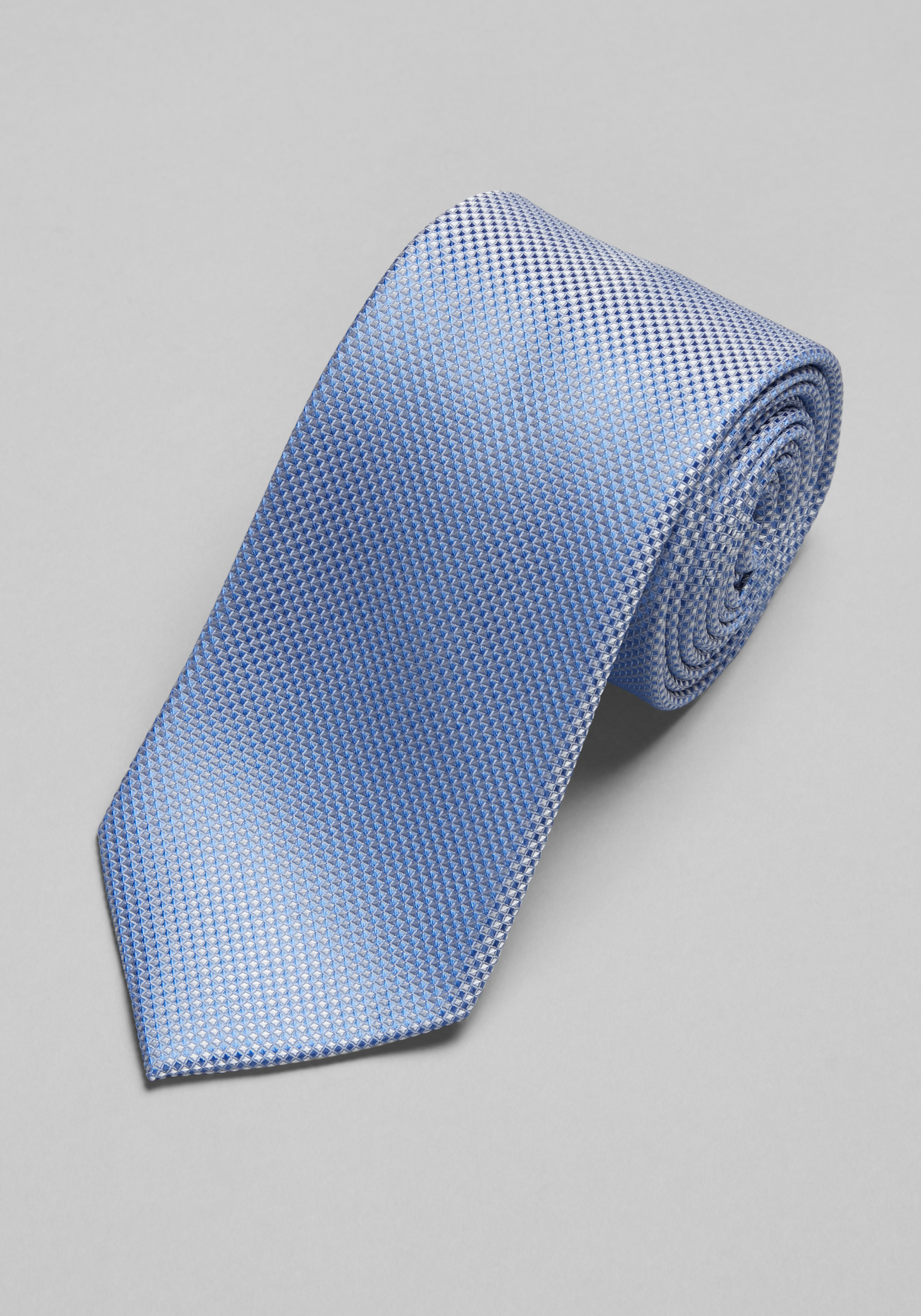 Stain Resistant Medallion Pattern Silk Tie - French Blue