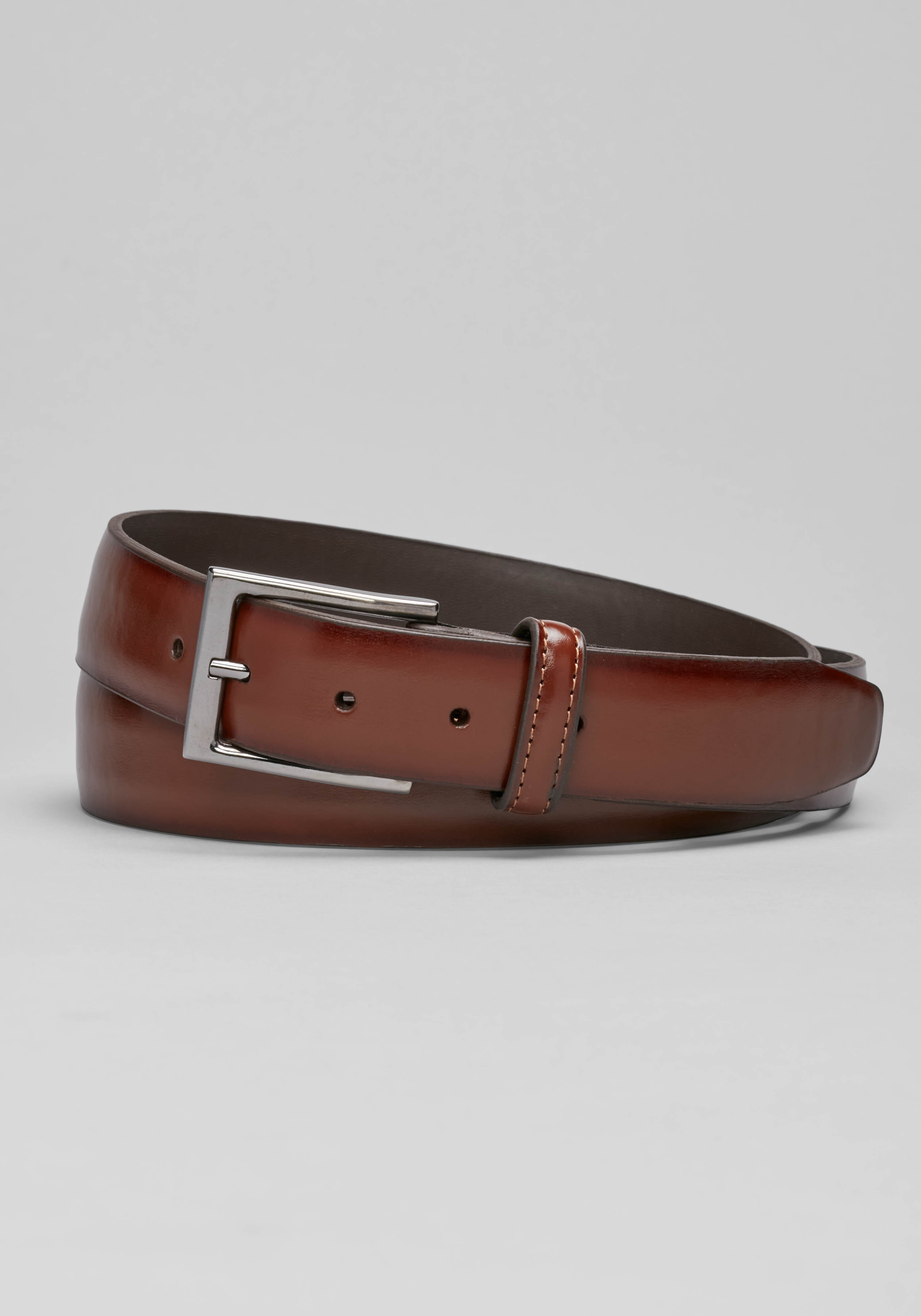 No. 5 Leather Cinch Belt - Italian Bridle Leather - Brown Leather with Stainless Steel, X-Large - Fits Sizes 42 - 50